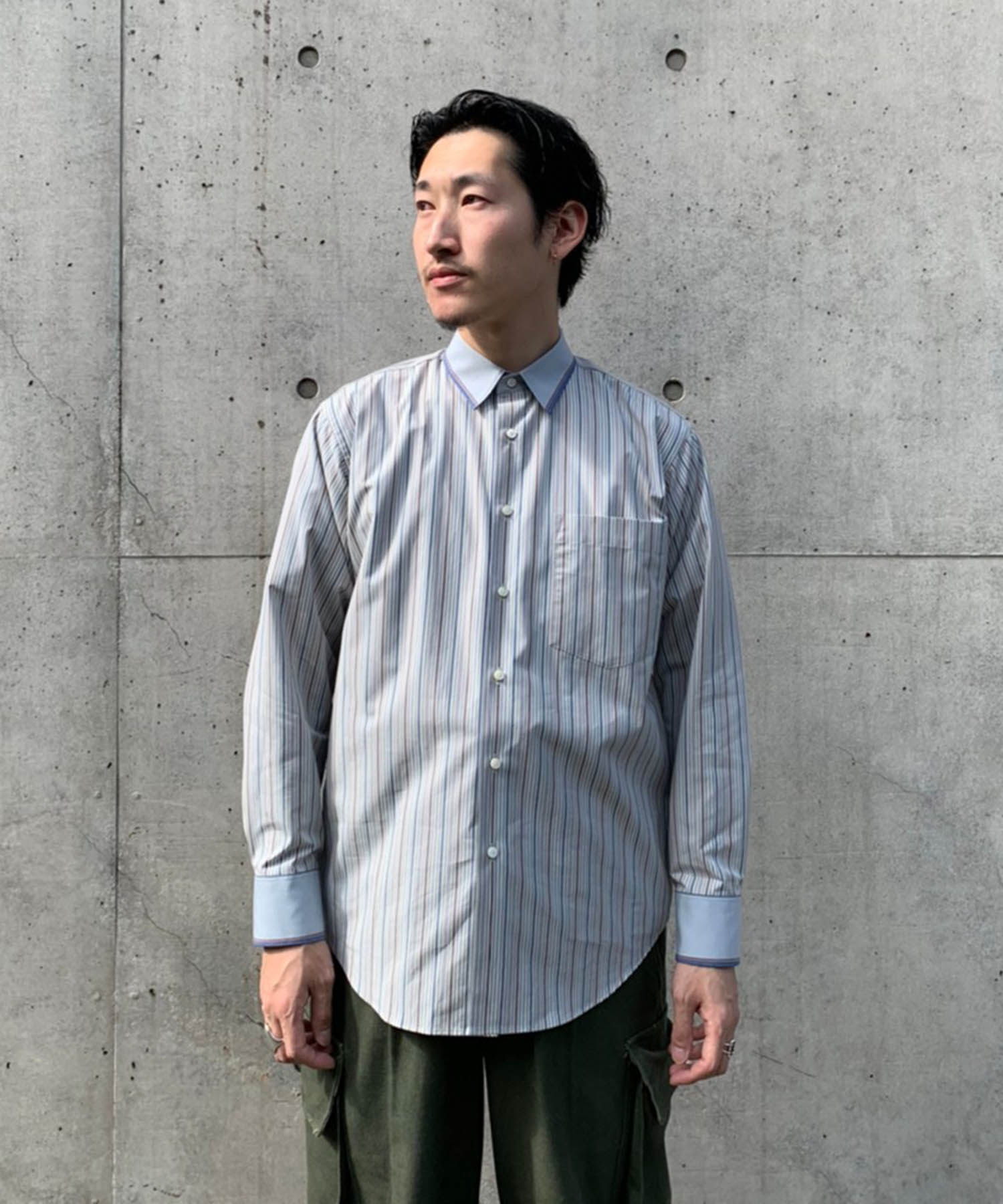 cotton stripe cleric shirt(160 MULTI): beautiful people: MEN｜THE 
