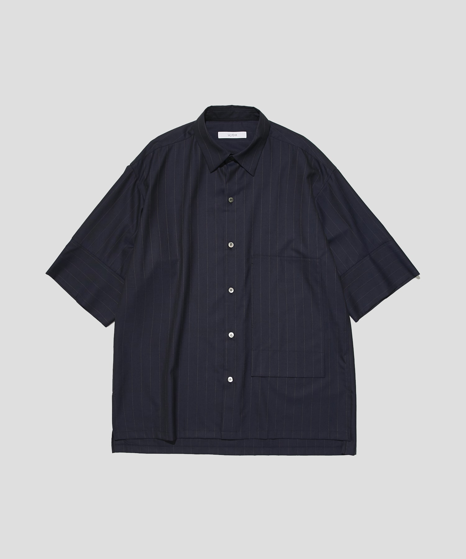 EX.Stripe S/S Regular Collar Shirts(1 OLIVE): UJOH HOMME: MEN｜THE