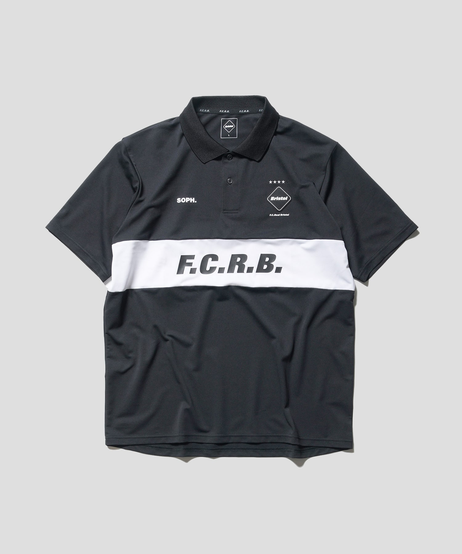 FCRB s/s team polo ブラック m-