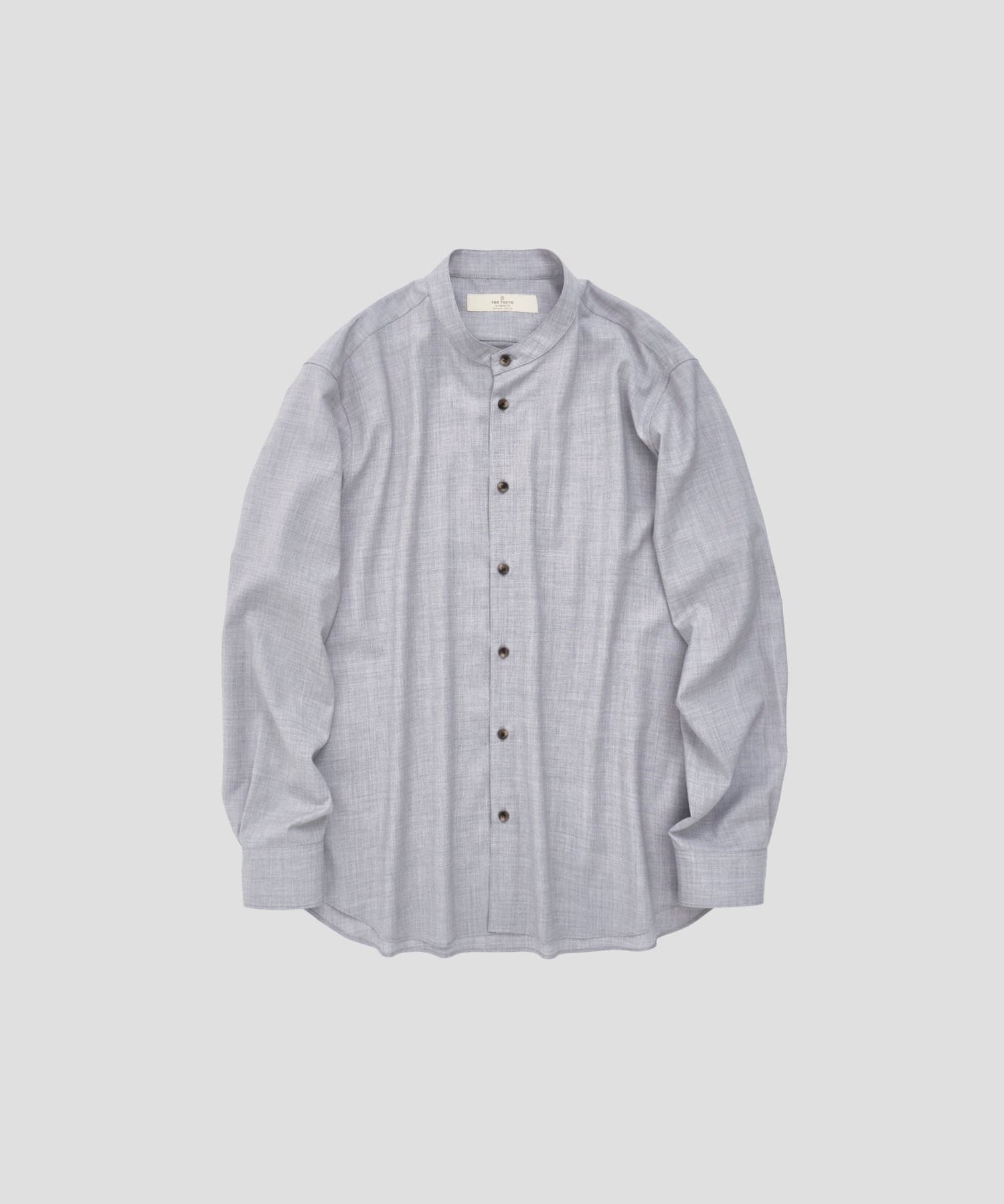 Reda Active Washable Wool Band Collar L/S Shirt(44 LIGHT GREY