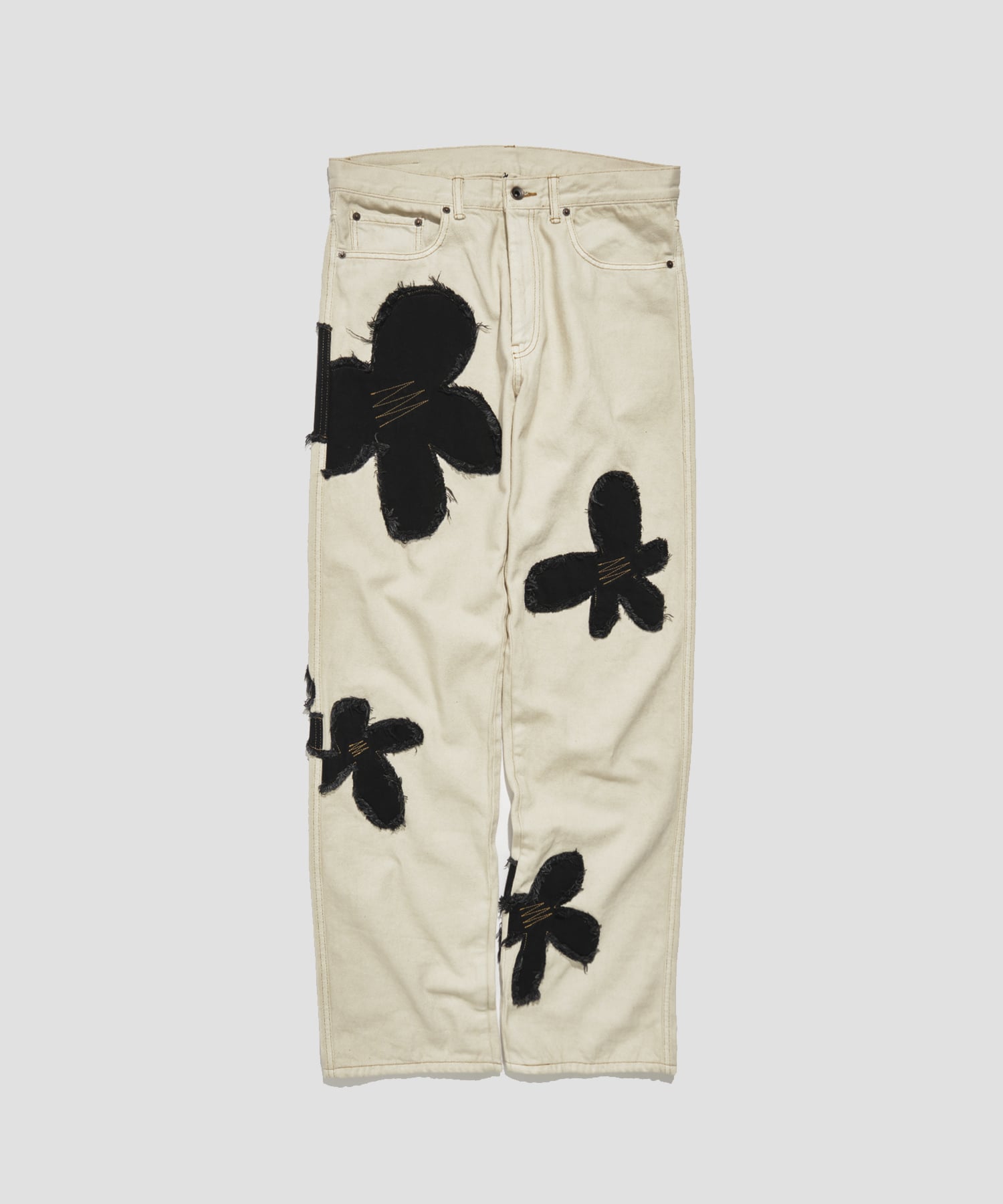 Flower pattern denim pants ｜ KHOKI