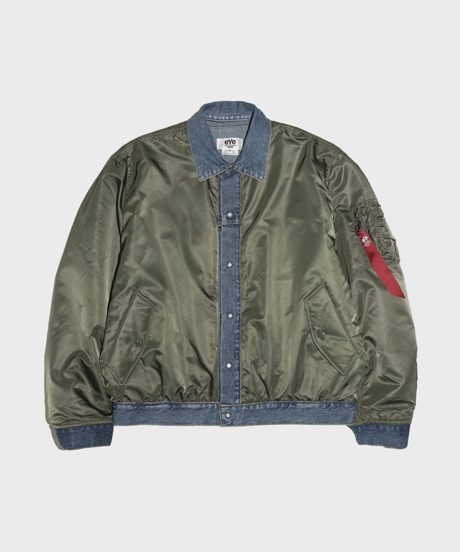 ナイロンツイル×綿デニム ALPHA MA-1カスタマイズ Blouson | ジュンヤ