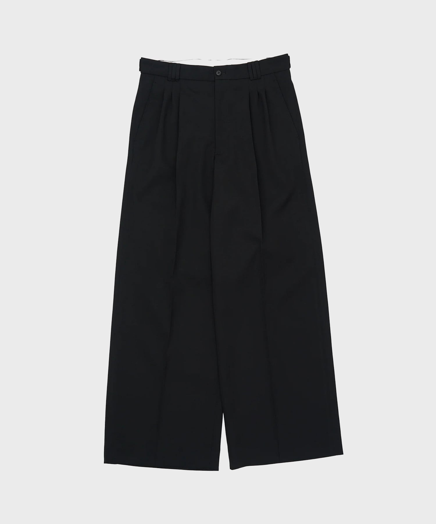 パンツ YOKE 3PLEATED WIDE-LEG TROUSERS / BLACK Denim 3Pleated Wide-Leg Trousers | YOKE Official Website