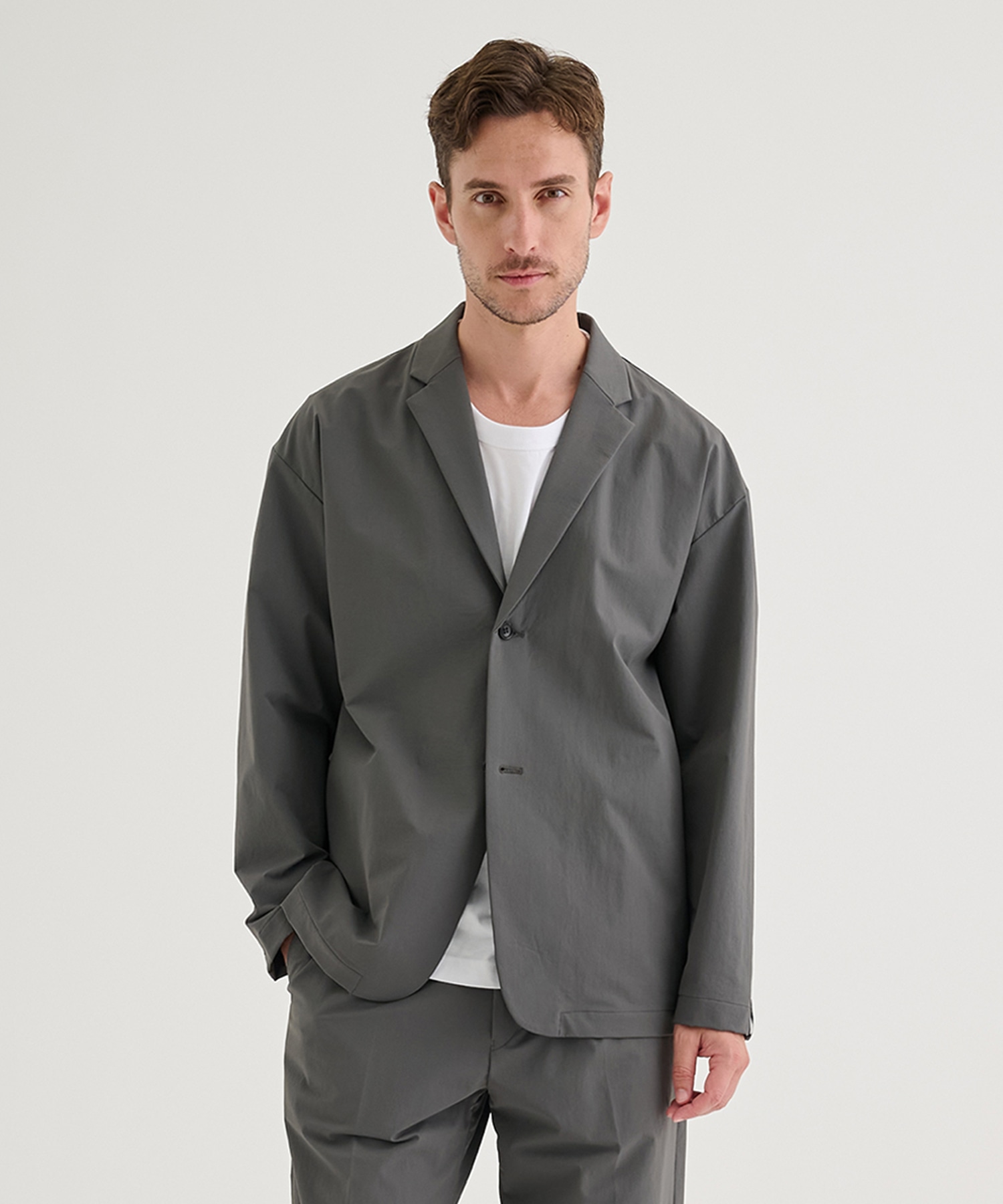 【新品未使用】N.HOOLYWOODpieces ナイロンジャケット グレー40 N.HOOLYWOOD - N.HOOLYWOOD TEST PRODUCT EXCHANGE SERVICE COLD