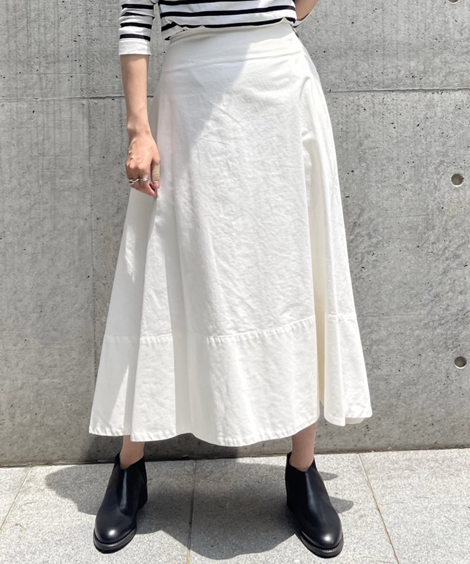 ☆MADISONBLUE☆BACK SATIN MAXI FLARE SKIRT ロングスカート