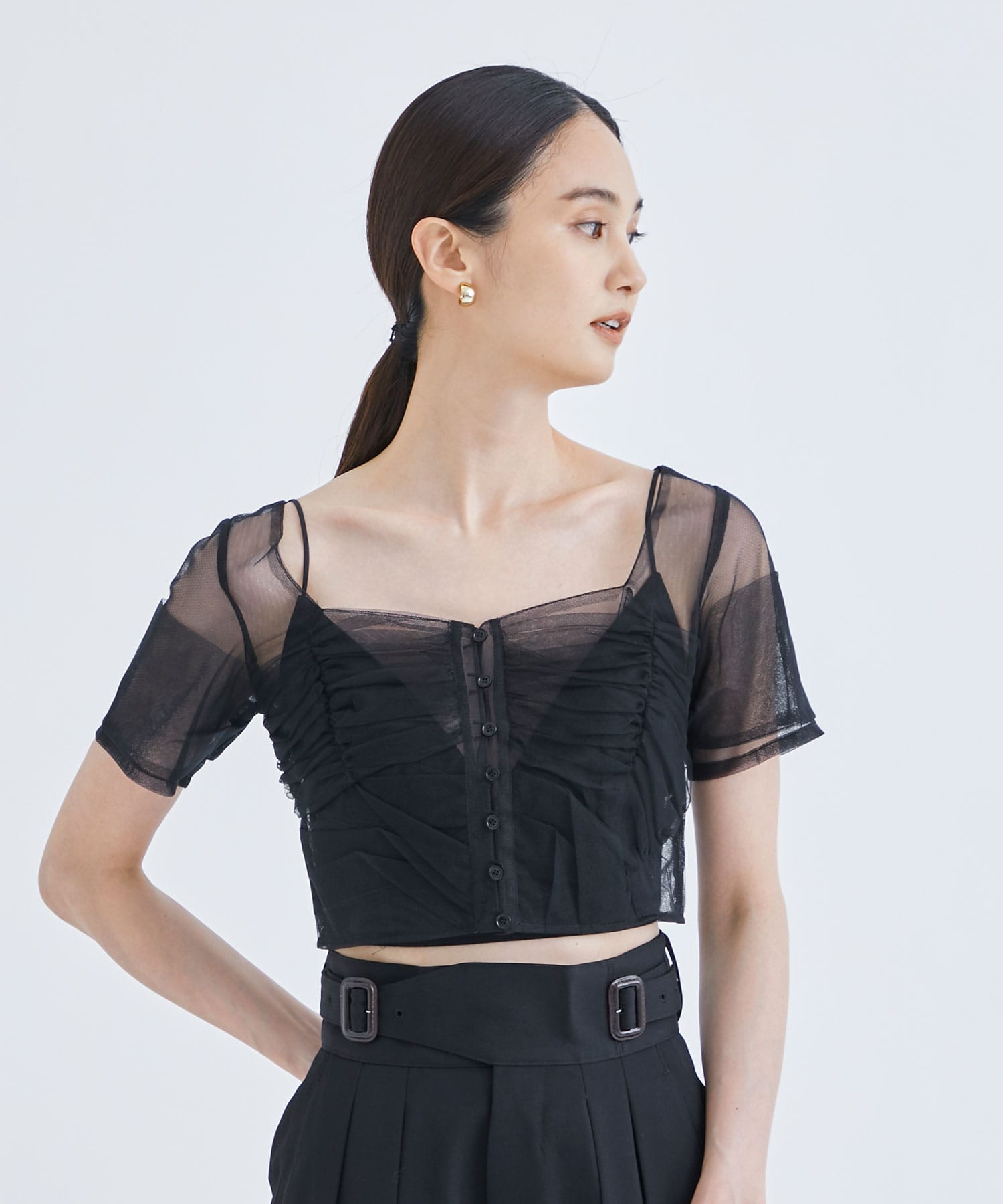 Tulle Tops(1 BLACK): Chika Kisada: WOMEN｜THE TOKYO ONLINE STORE