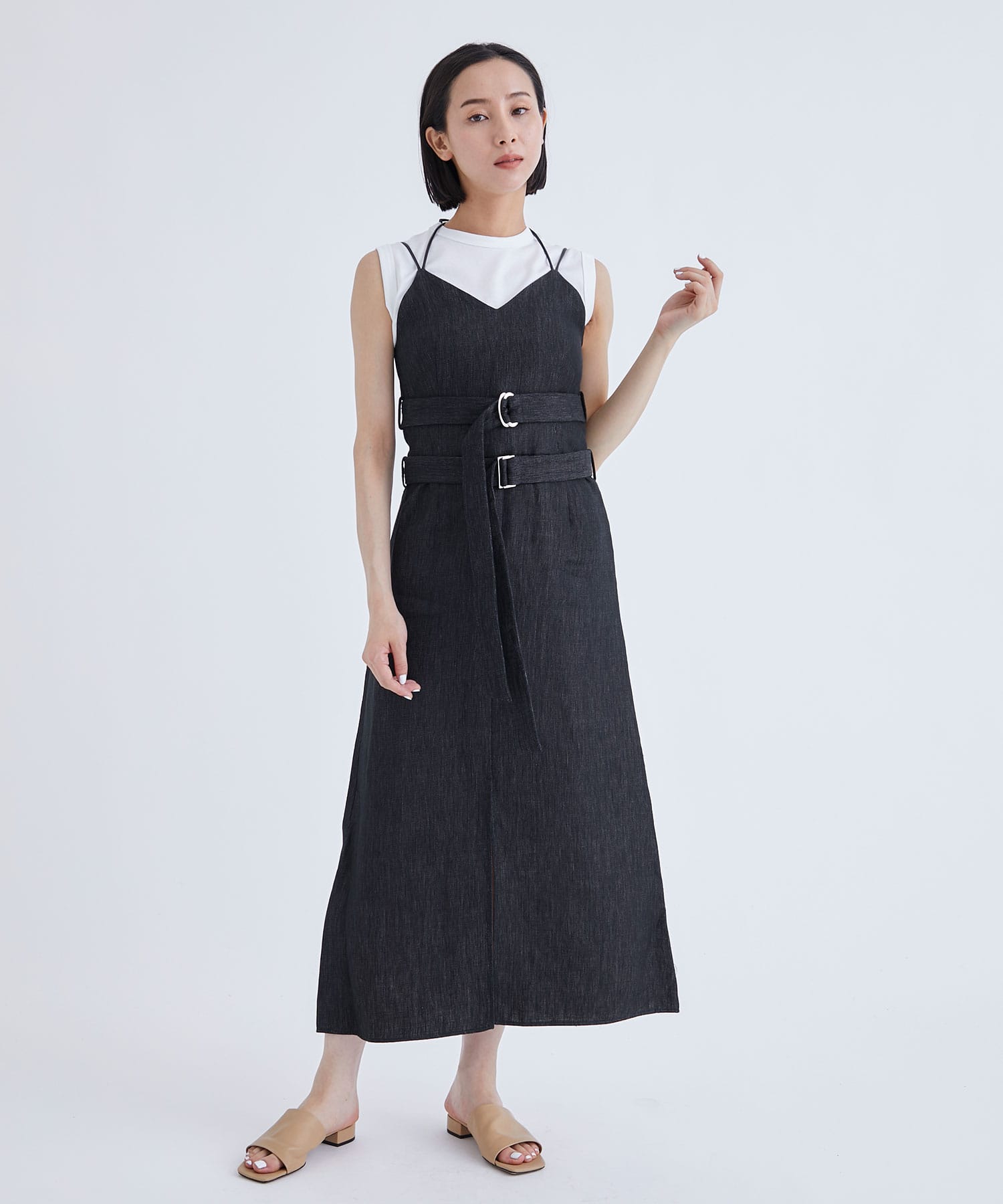 W FACE LINEN DRESS(36 BLACK): CINOH: WOMEN｜THE TOKYO ONLINE STORE