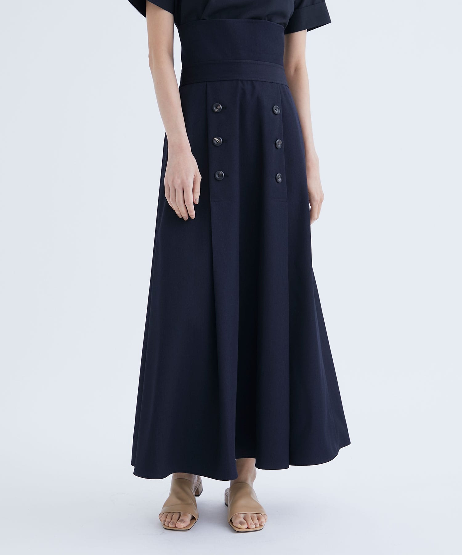 RERACS BALCOLLAR MARINE SKIRT(36 NAVY): THE RERACS: WOMEN｜THE