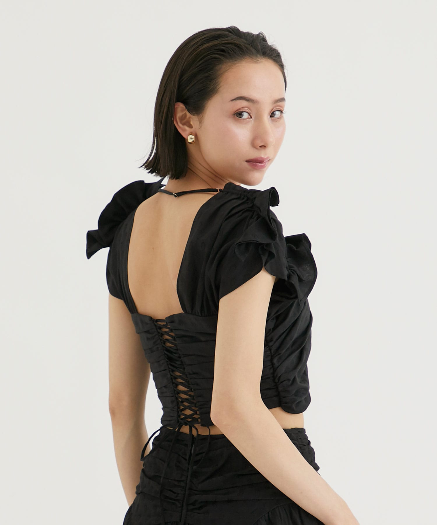 GATHERED PAISLEY TOP(1 BLACK): FETICO: WOMEN｜THE TOKYO ONLINE STORE