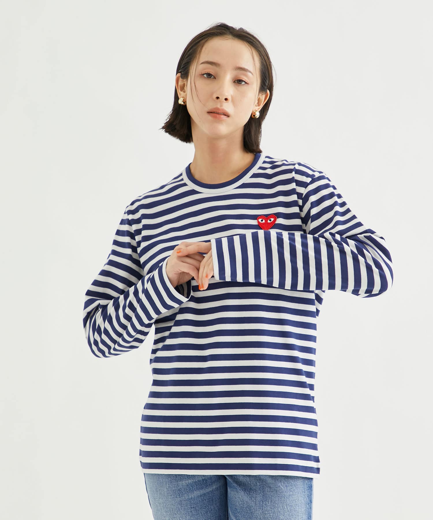 brugerdefinerede Mispend hjemmelevering P1T010 - PLAY STRIPED T-SHIRT(M WHITE): PLAY Comme des Garcons: WOMEN｜THE  TOKYO ONLINE STORE