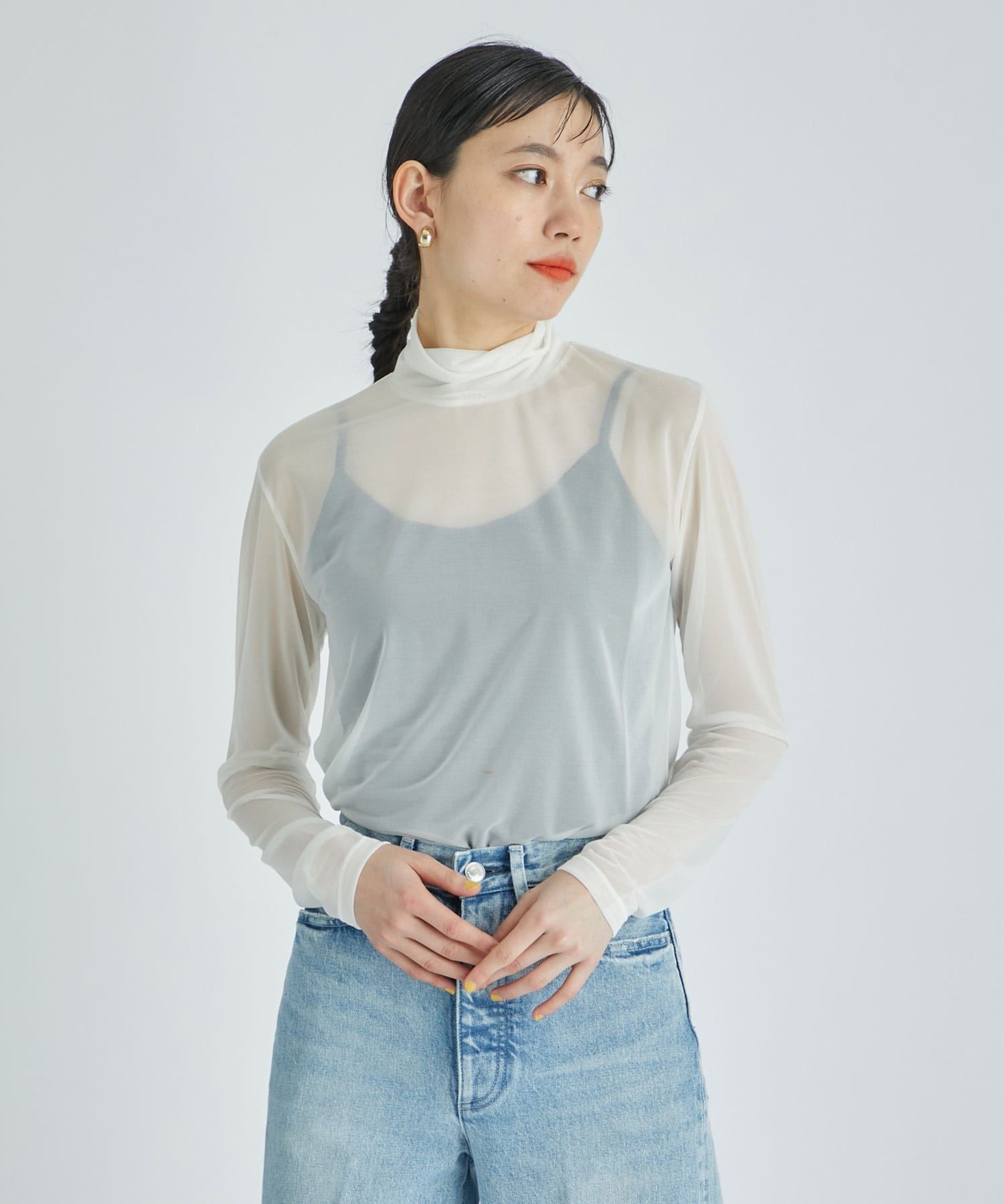 Sheer jersey super high neck(1 WHITE): 08sircus: WOMEN｜THE TOKYO