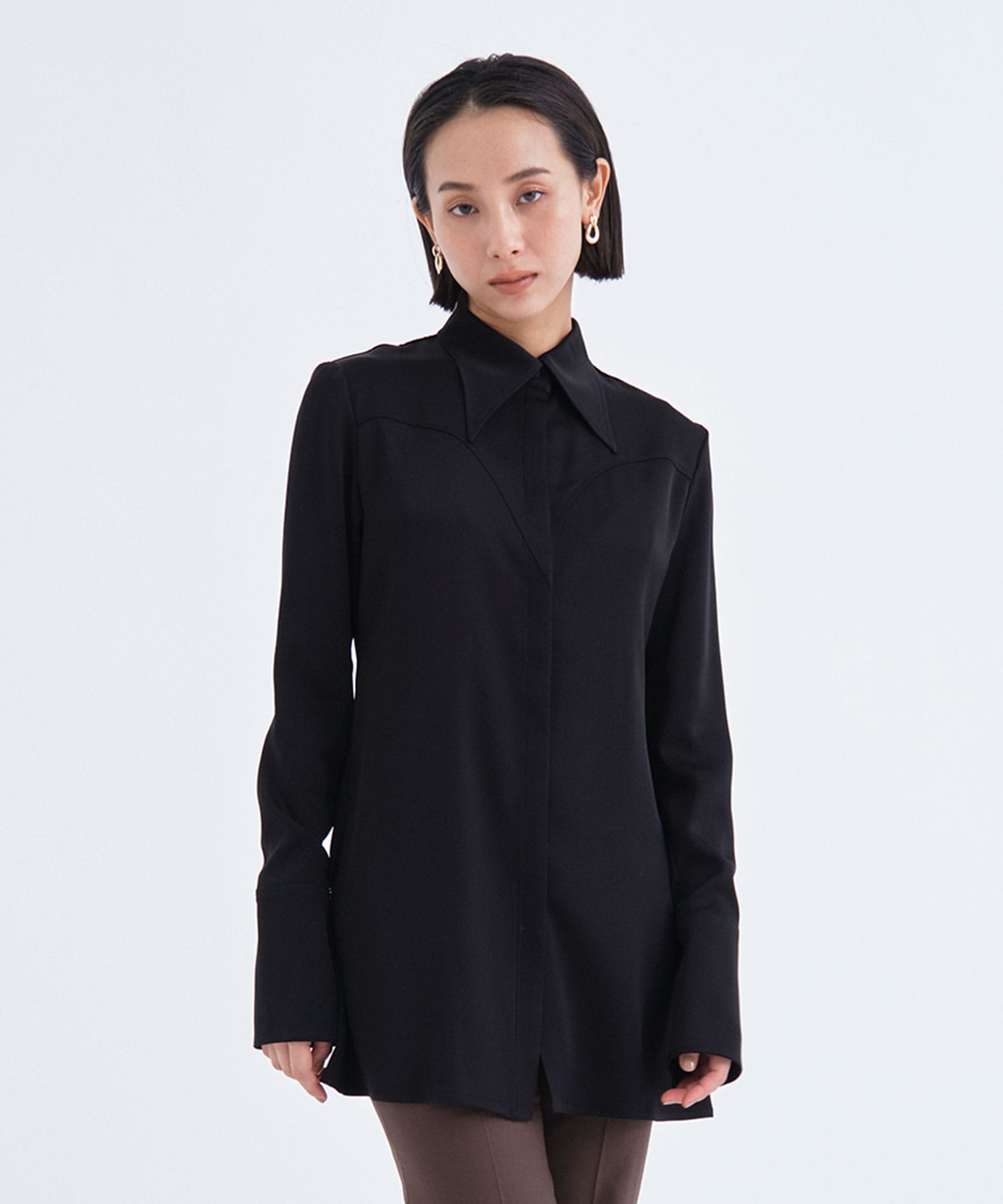 FETICO CUT OUT SATIN SHIRT カットアウトサテンシャツ - トップス