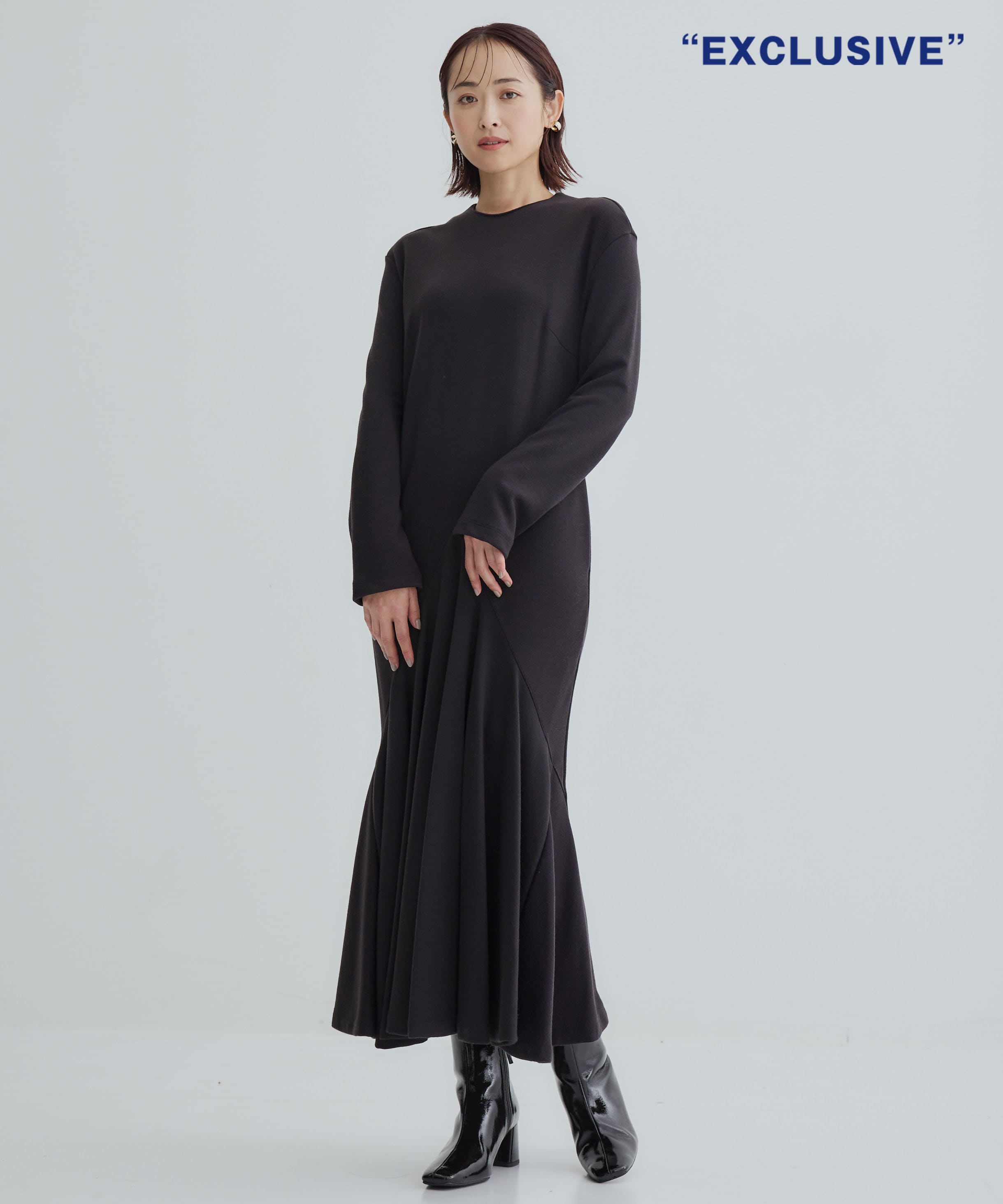 AKIRANAKA/アキラナカ】EX.Suvi gusset jersey dress BK EX