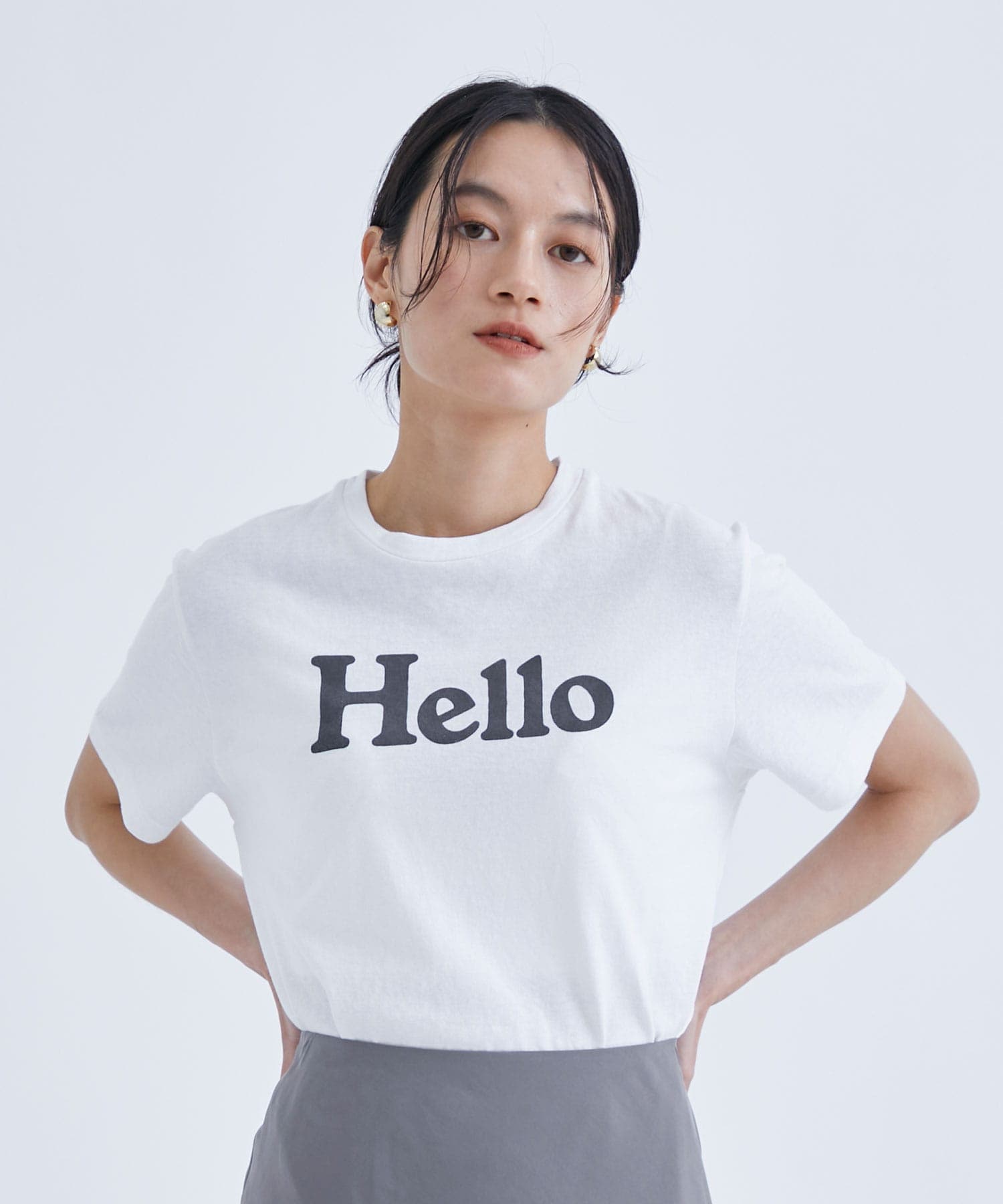 《MADISONBLUE》HELLO クルーネック Tシャツ ◆サイズ01