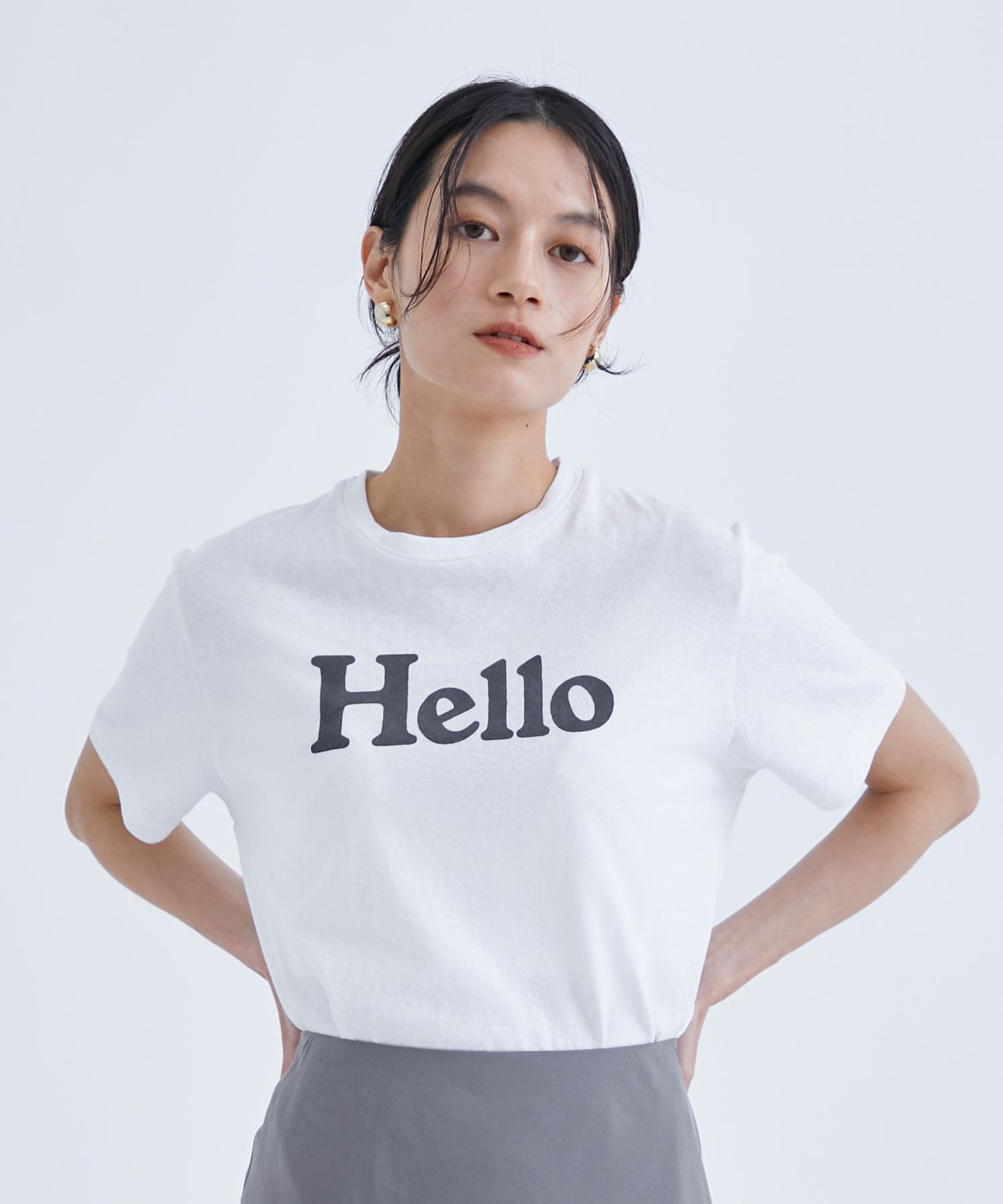 HELLO CREW NECK TEE MNS WHITE 04