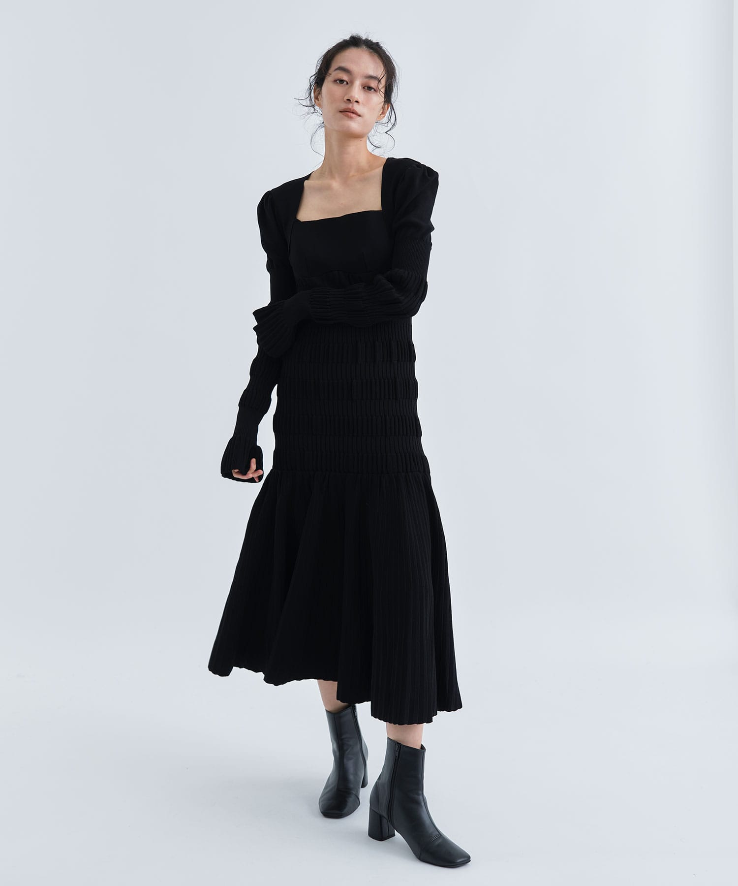 fetico STRIPE KNIT MIDI DRESS black - beaconparenting.ie