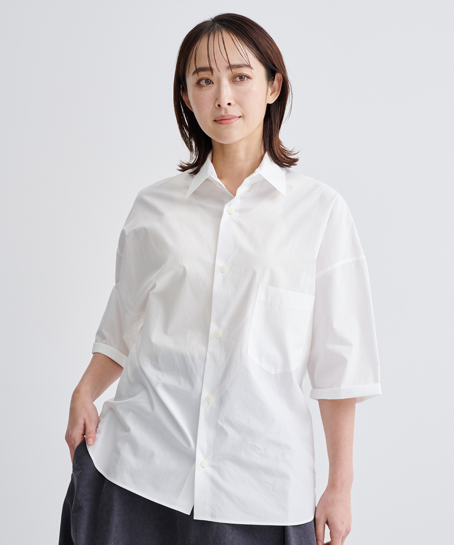 MADISON BLUE J.BRADLEY SHIRT コットン七分袖シャツ - トップス