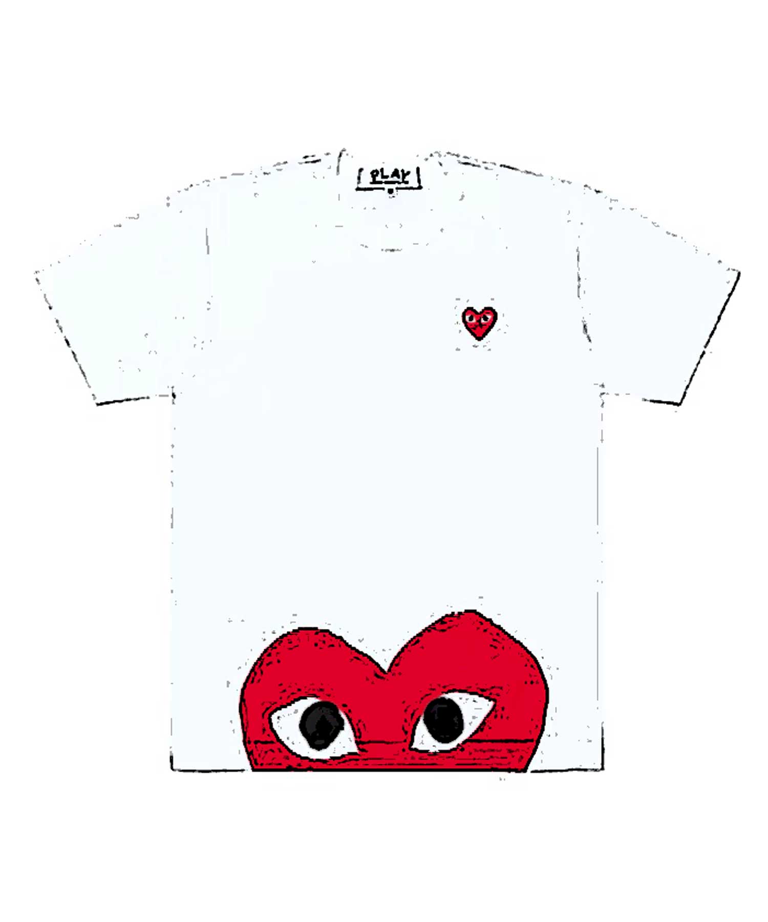 【PLAY COMME des GARCONS】ラージハート＆エンブレムTee/赤 PLAY COMME des GARCONS 新品 プレイ コムデギャルソン RED