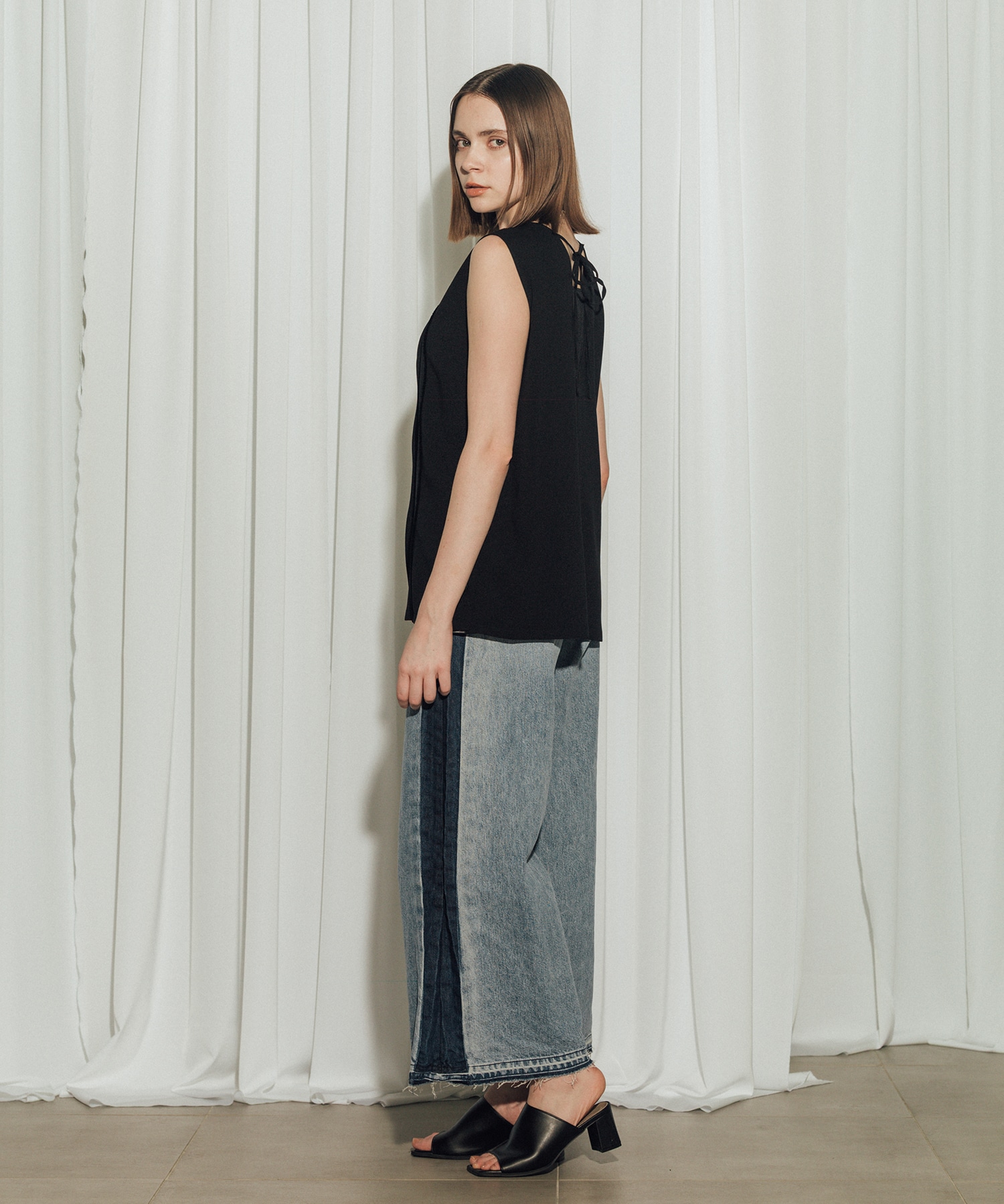 Back Satin Georgette Tops CITY TOKYO