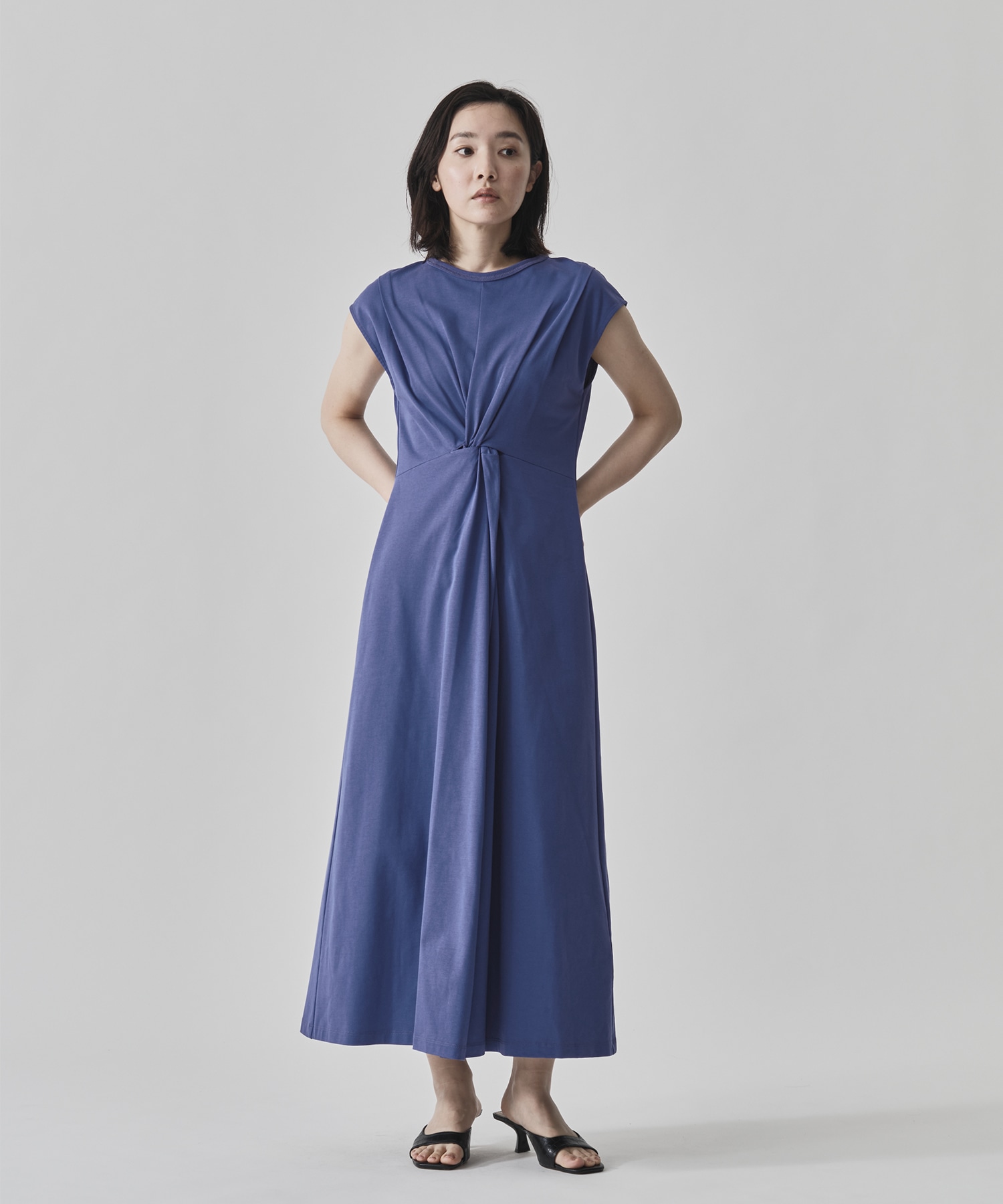 Shoulder Tuck Twist Dress CITY TOKYO