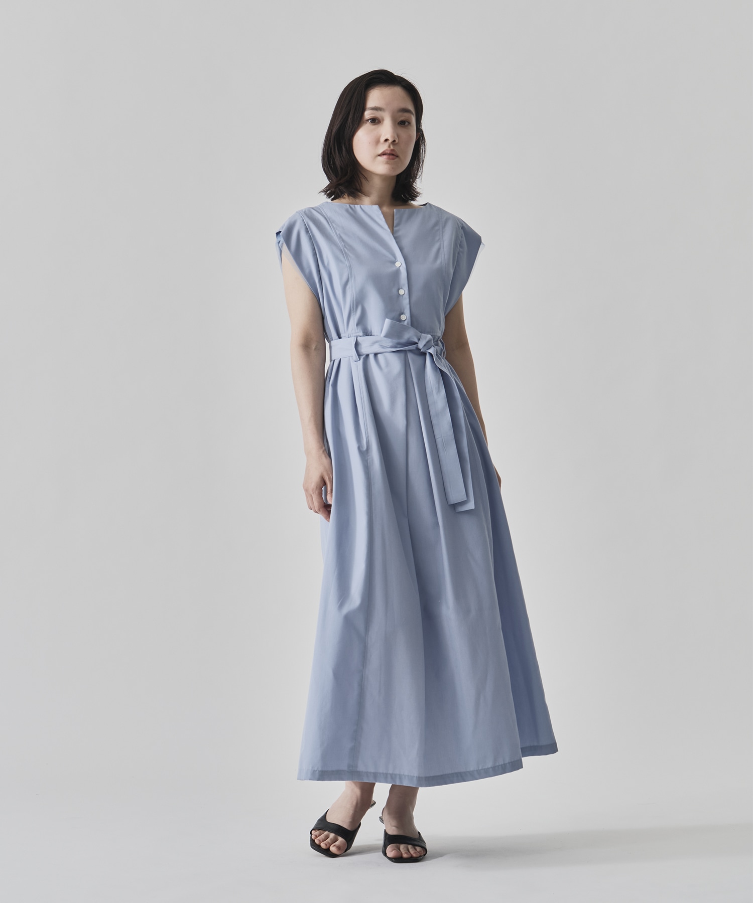 Chambray Belted Dress CITY TOKYO