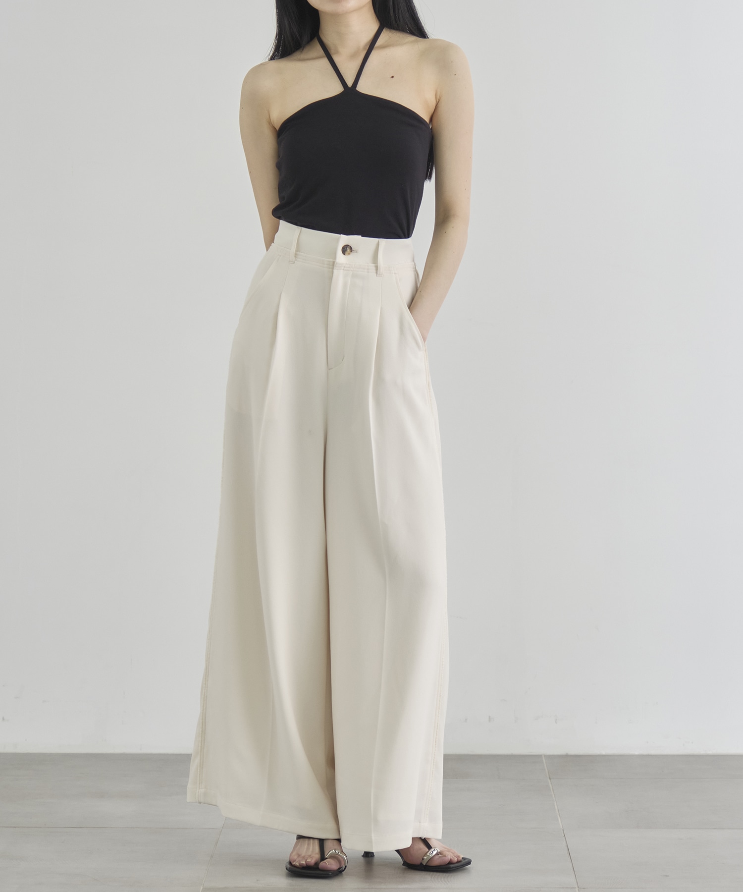 Back Satin Georgette Pants CITY TOKYO