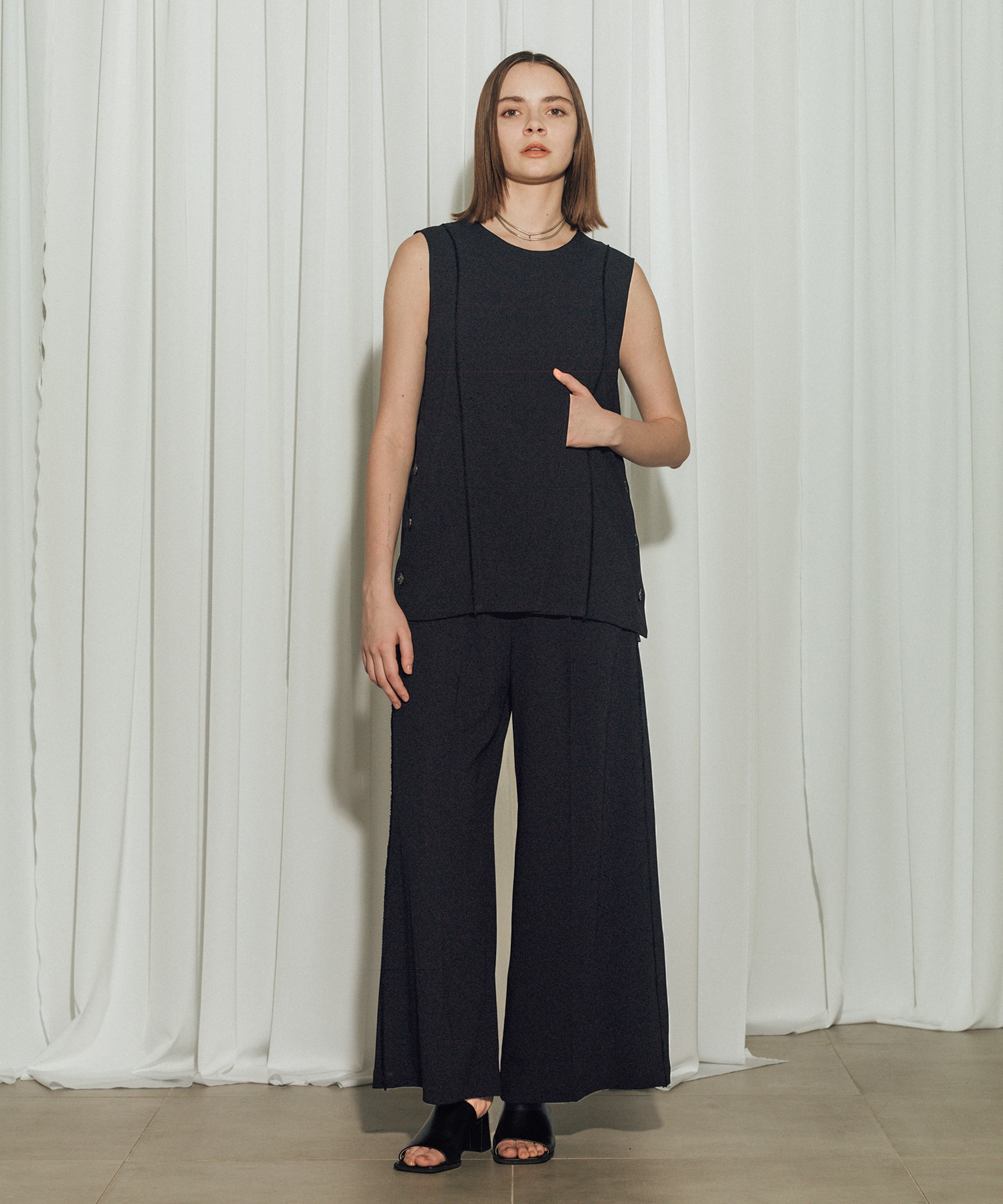 Back Satin Georgette Pants CITY TOKYO
