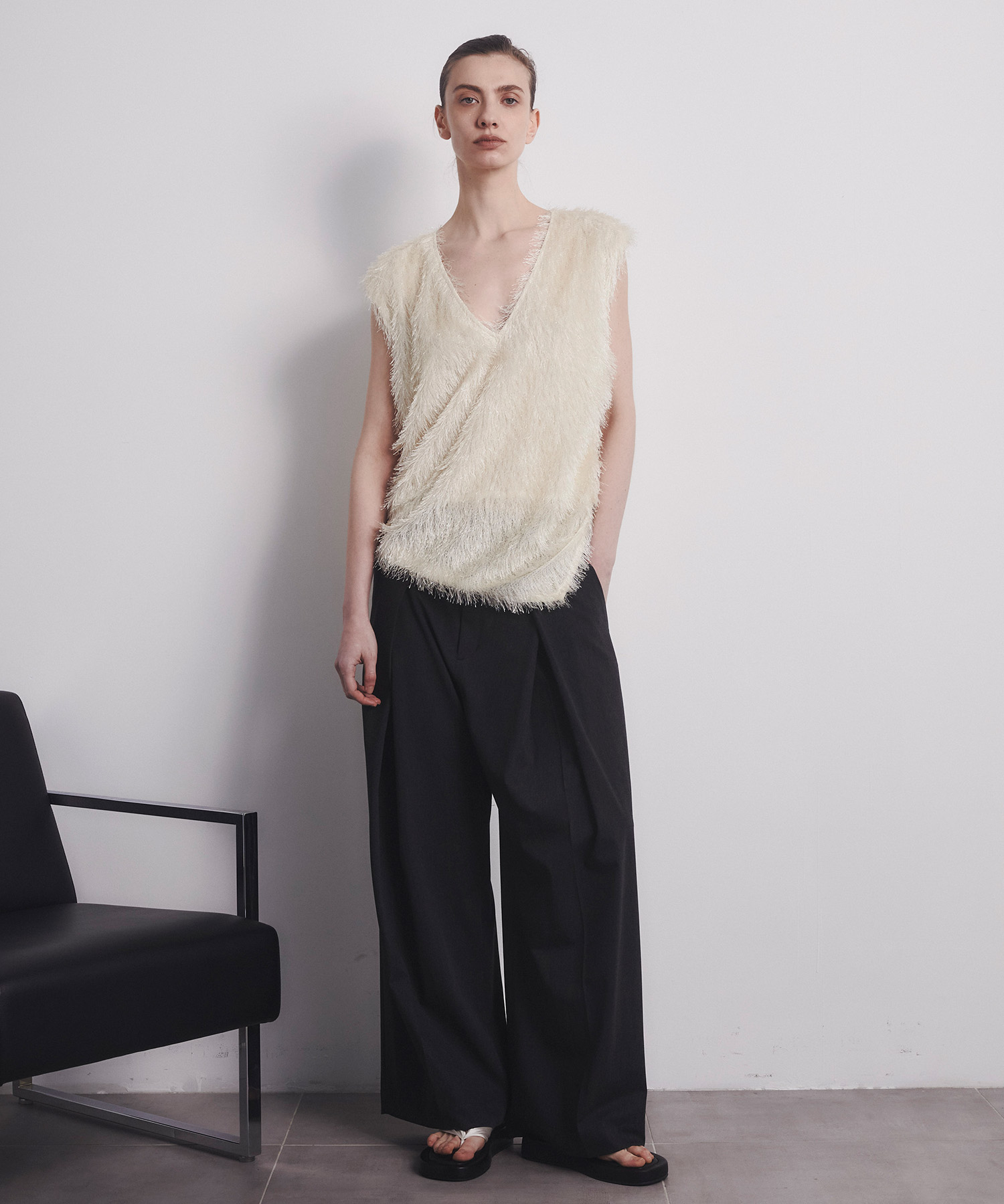 Sleeveless 2way Fringe Top CITY TOKYO