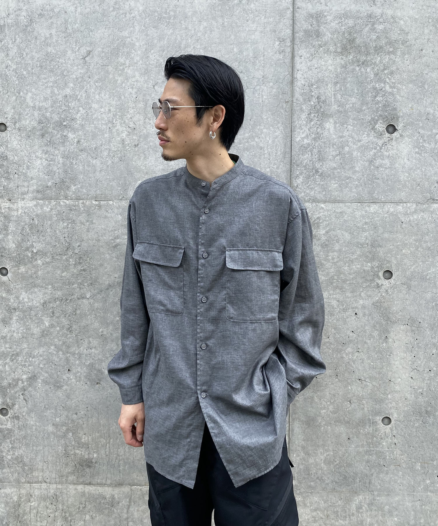 BAND COLLAR L/S SHIRT White Mountaineering