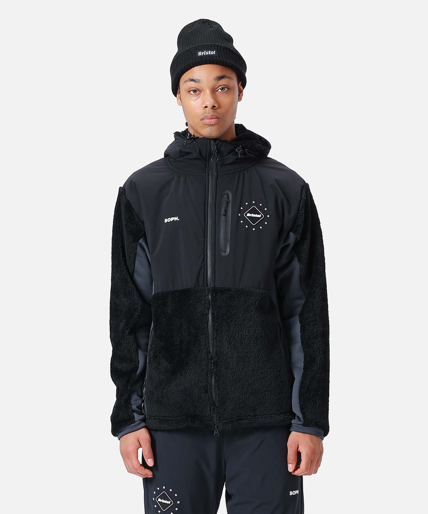 黒S fcrb POLARTEC FLEECE HYBRID BLOUSON-