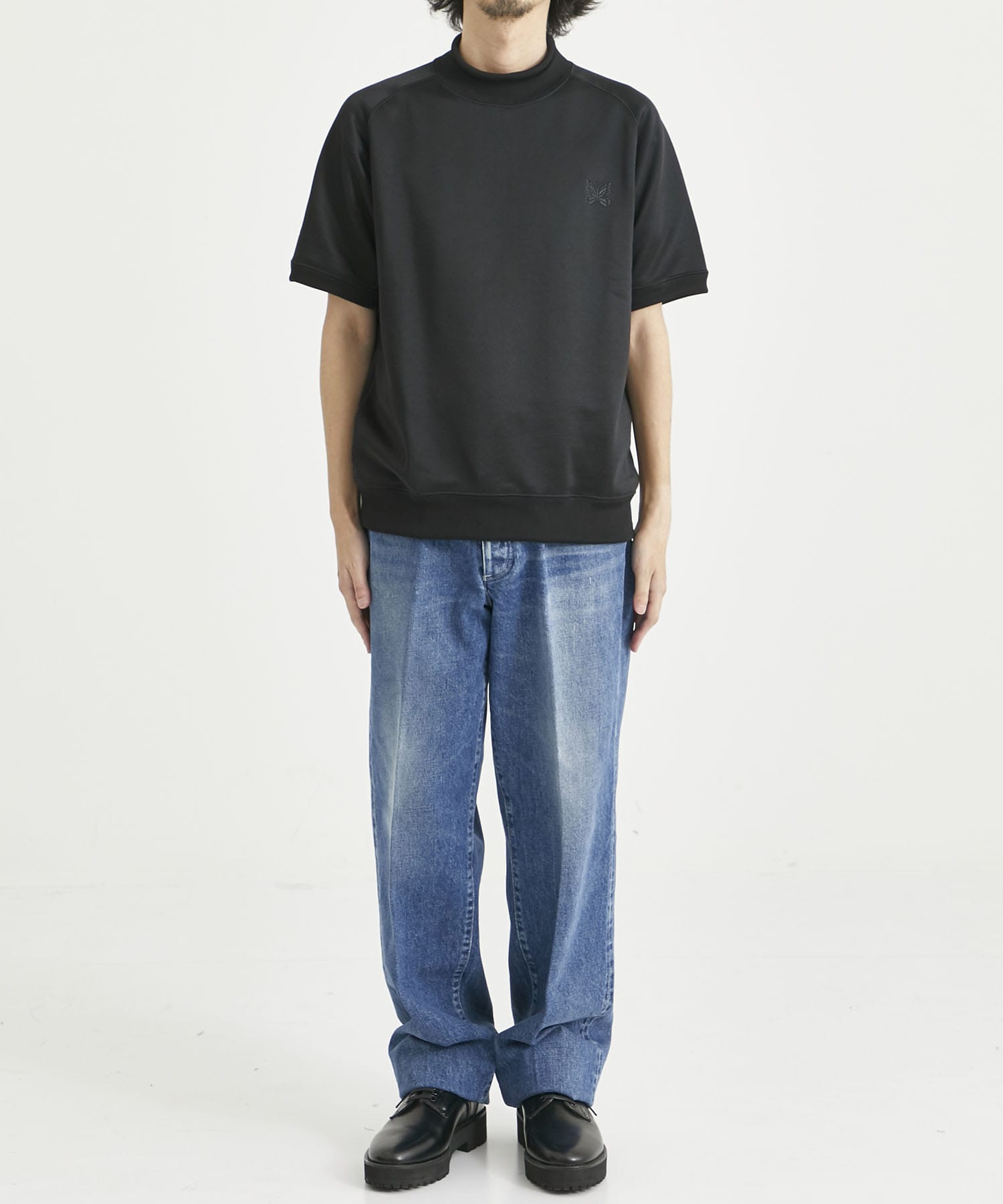 S/S Mock Neck Tee - C/PE Bright Jersey NEEDLES