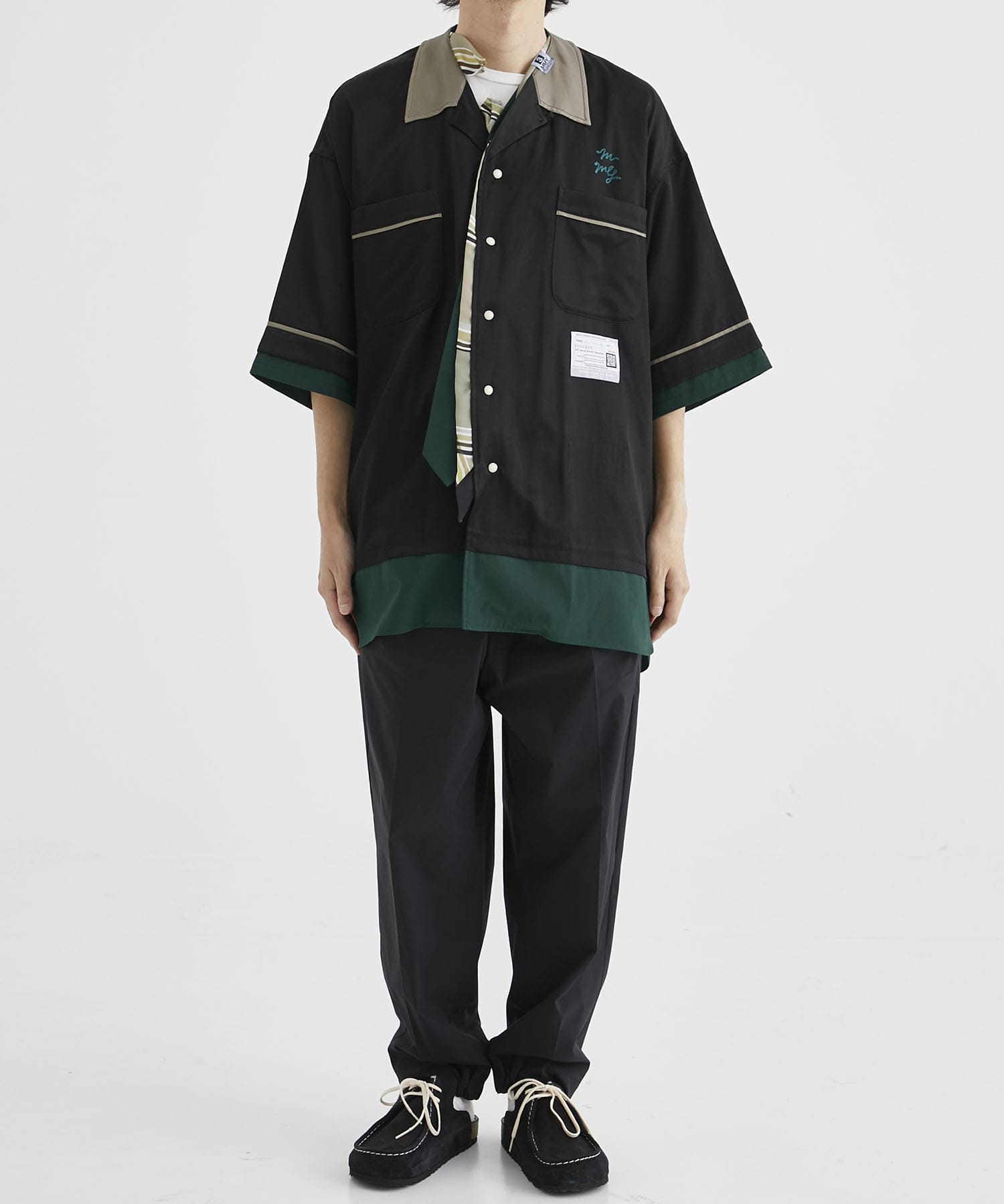 Mix Layered Bowling Shirts(44 BLACK): Maison MIHARA YASUHIRO: MEN