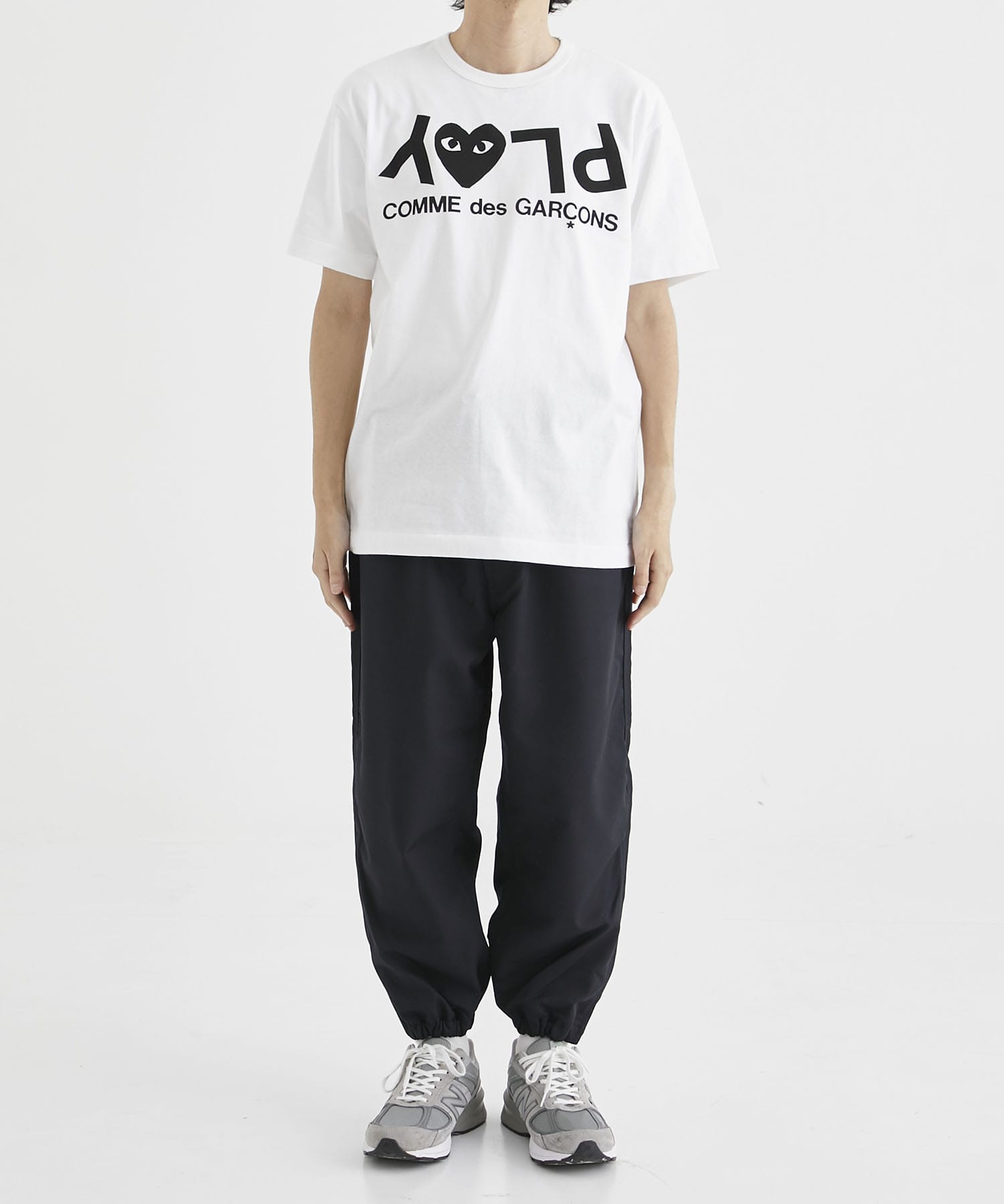 AZ-T068-051 S/S TEE PLAY LOGO(L WHITE): PLAY COMME des GARCONS