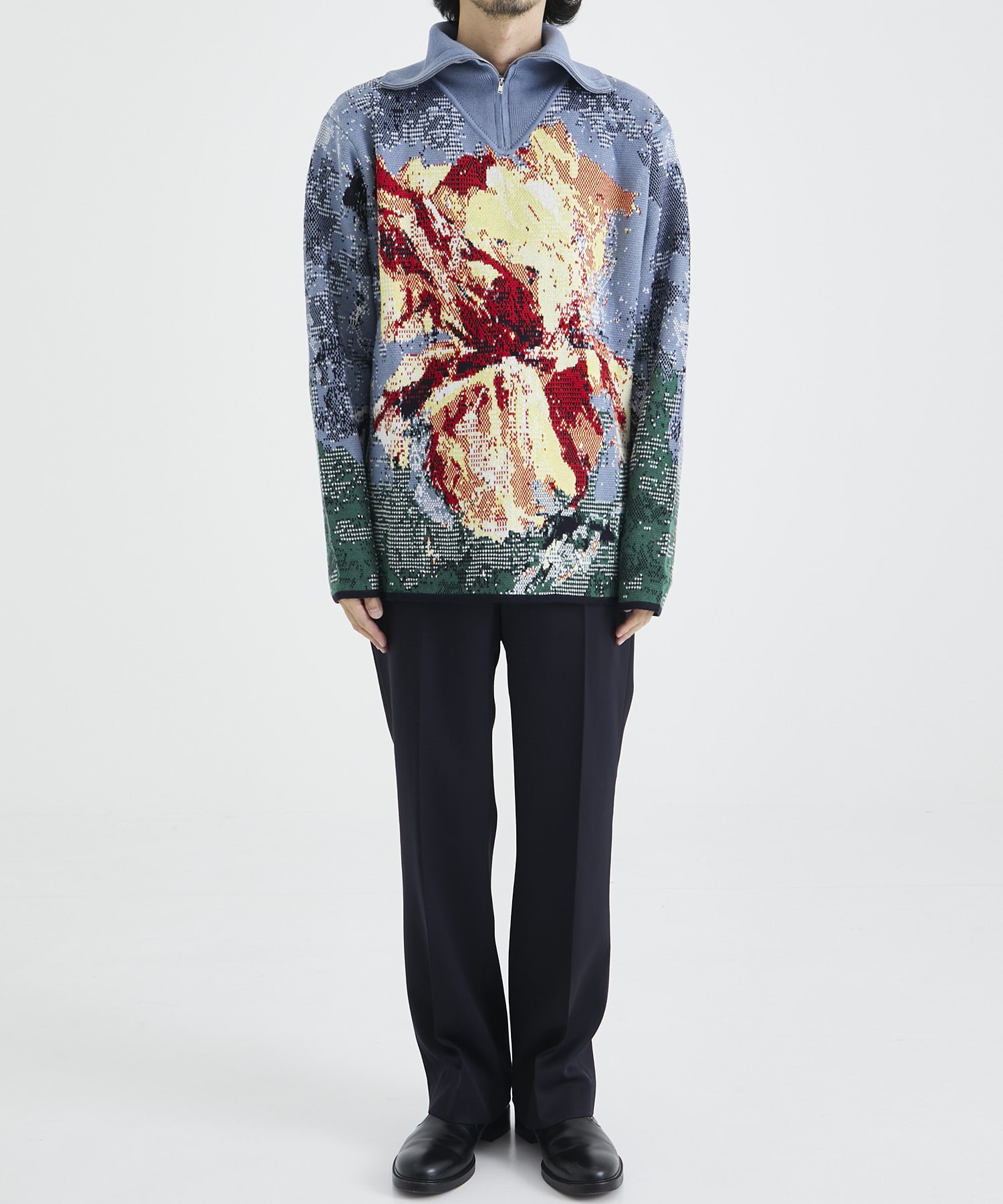 ニット 【TAAKK/ターク】JQ KNIT ZIP UP/ジャガードニットジップ