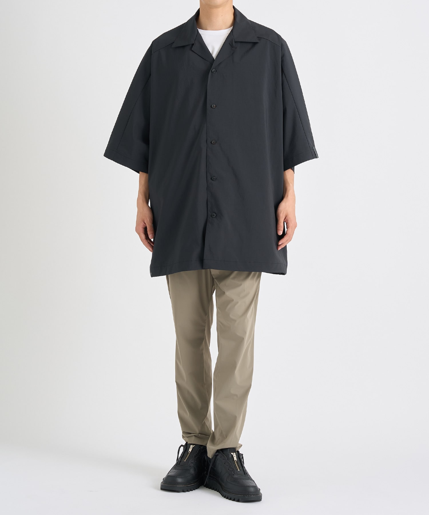 Open Collar Over Size S/S SH PE N.HOOLYWOOD
