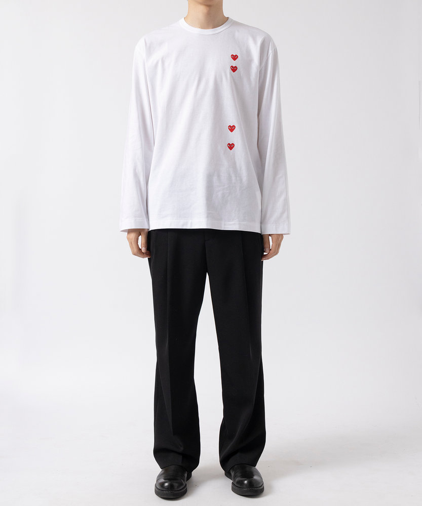 AX-T339-051 L/S T-SHIRT LOGO PRINT PLAY COMME des GARCONS