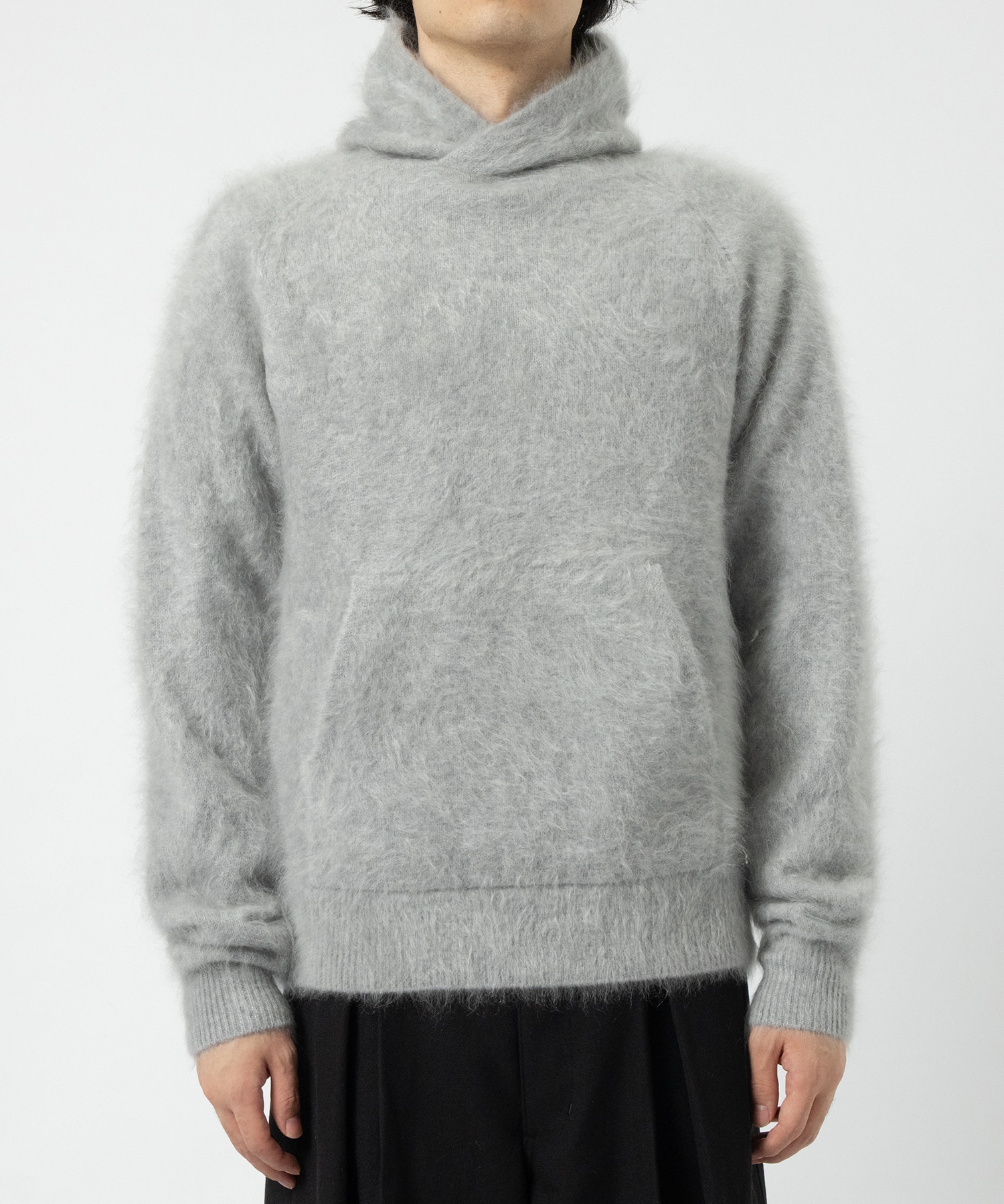 CASHMERE SHAGGY HOODIE KNIT CINOH