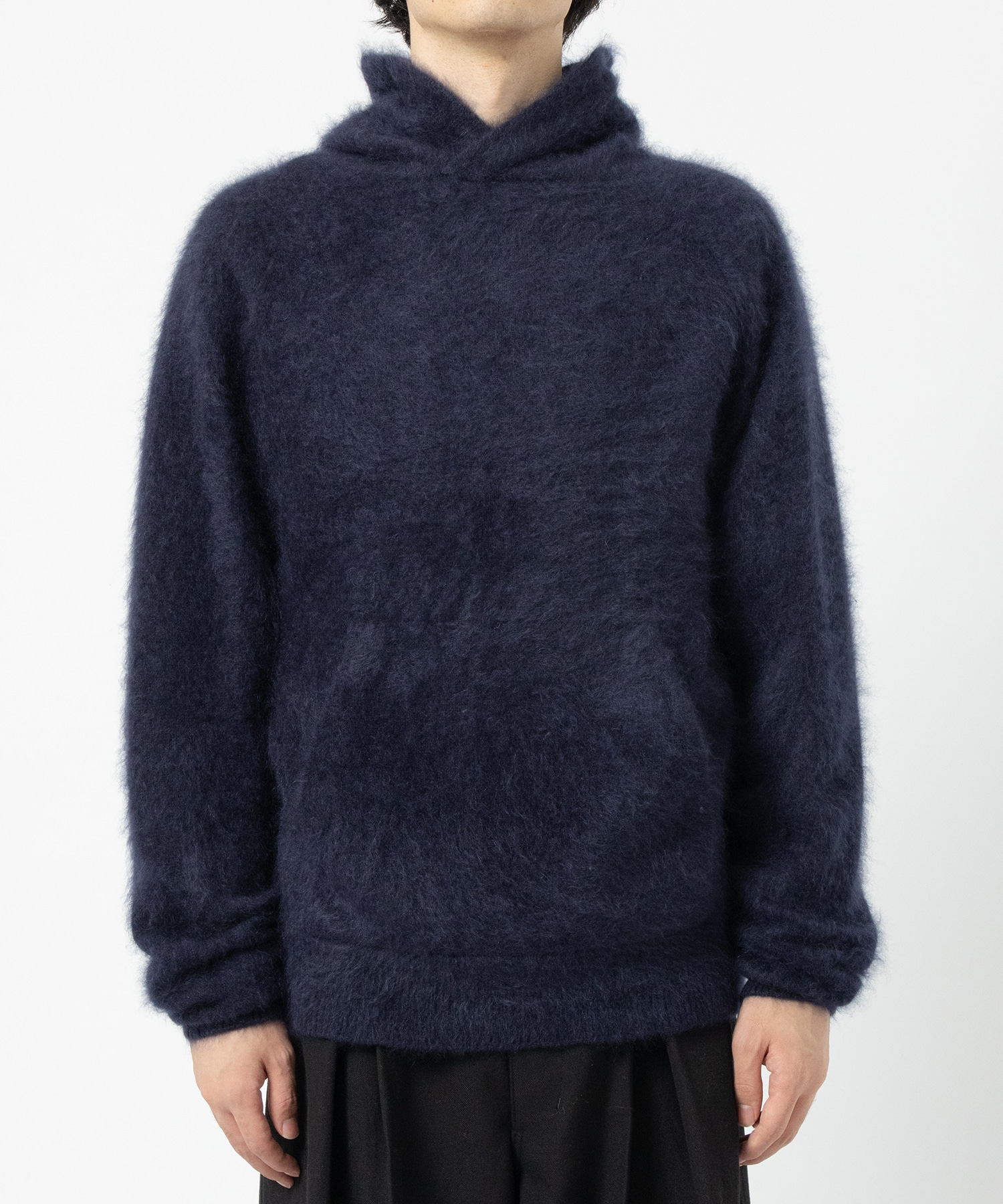 CASHMERE SHAGGY HOODIE KNIT CINOH