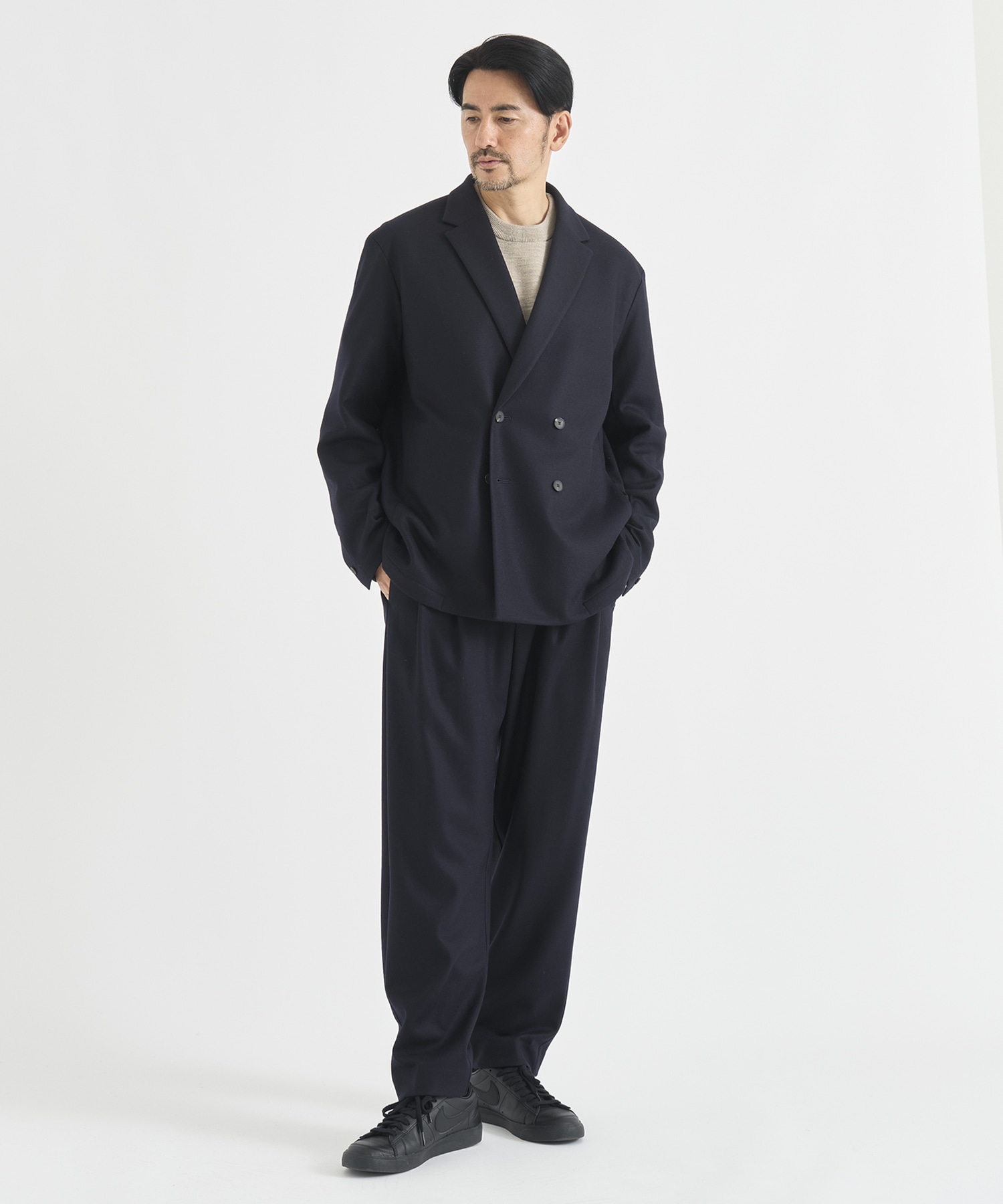 Washable Flannel Cashmere Touch Wide Tapered Pants THE TOKYO