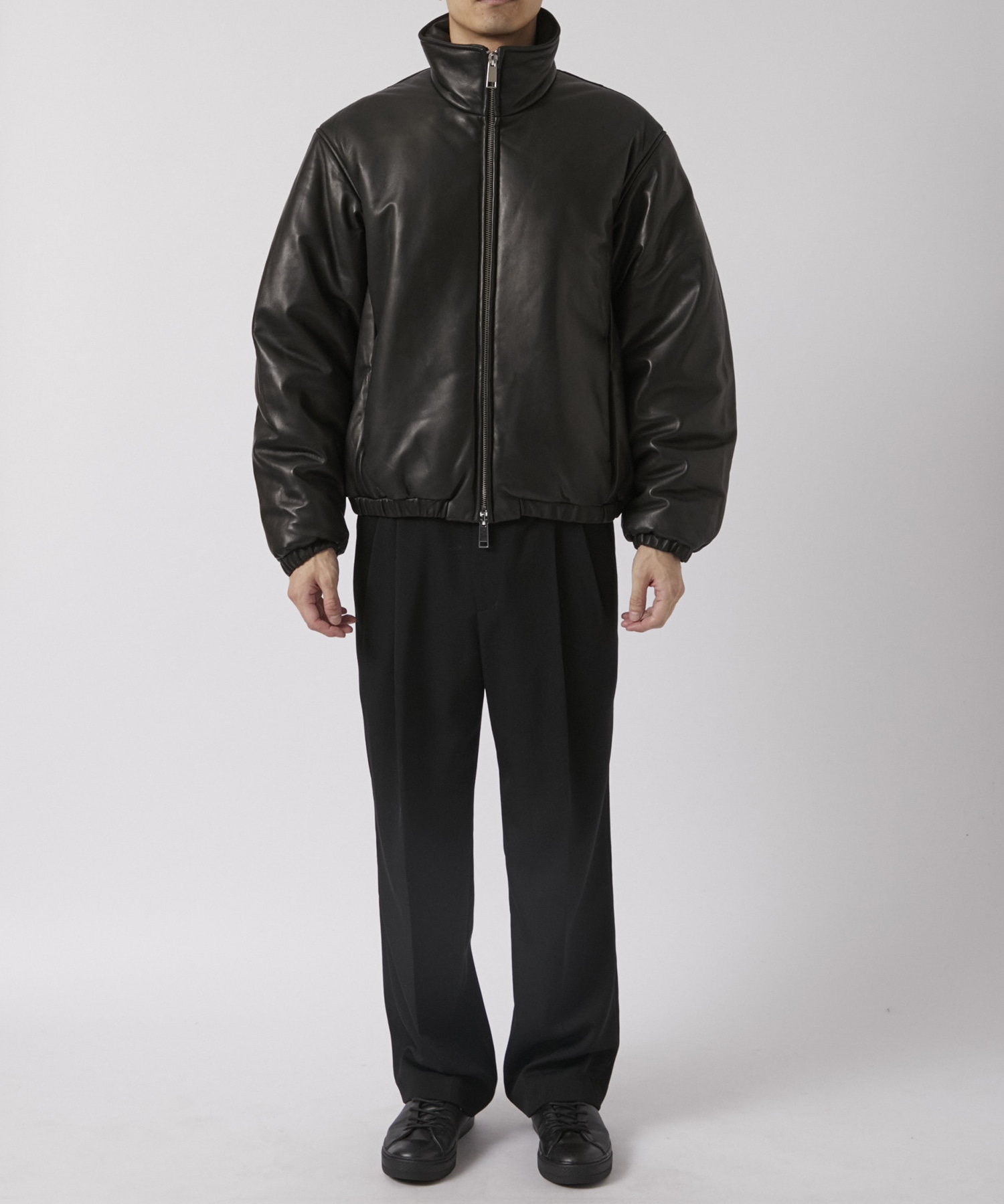 LEATHER PUFFER BLOUSON YOKE