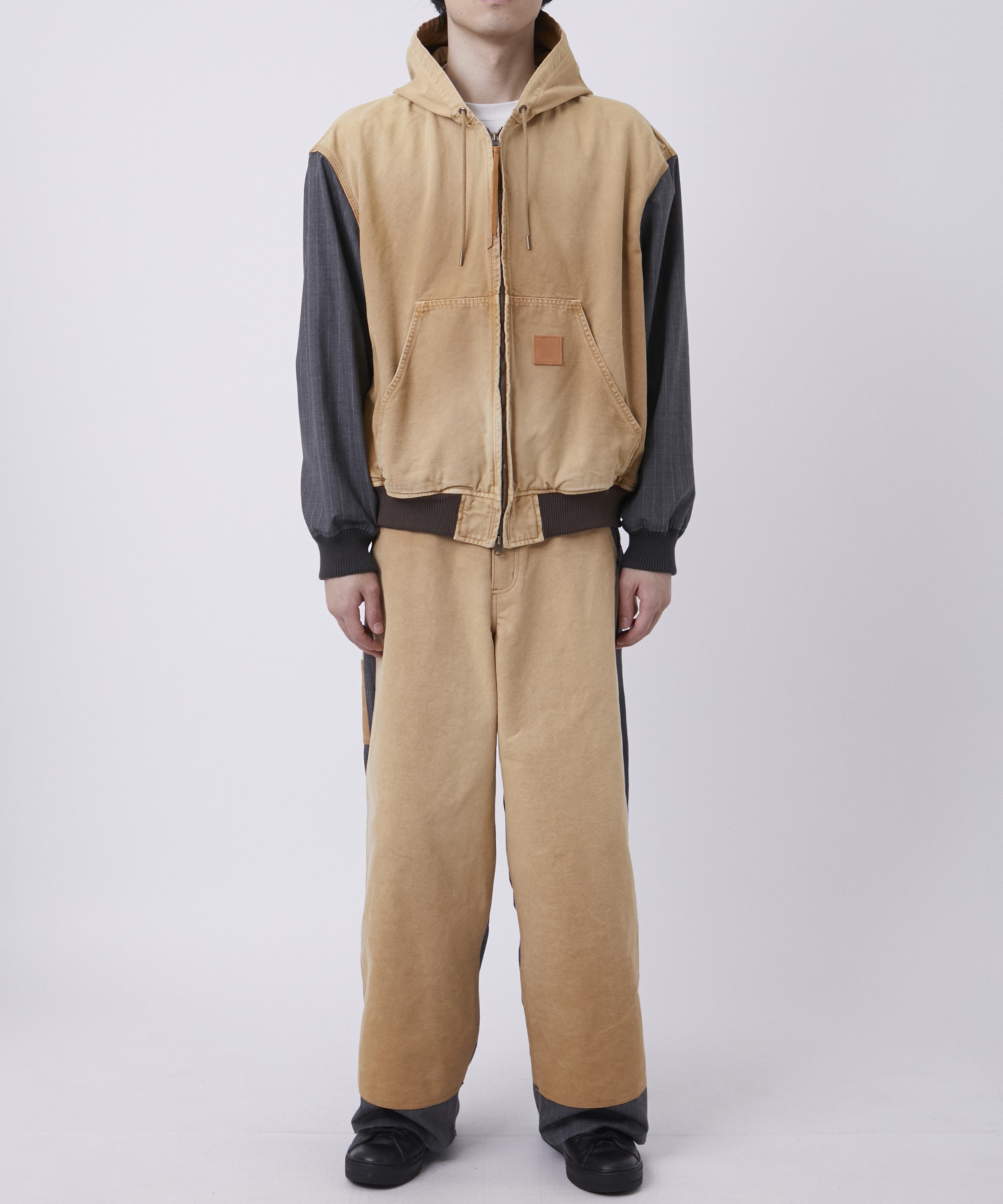 Vintage-effect work pants KHOKI