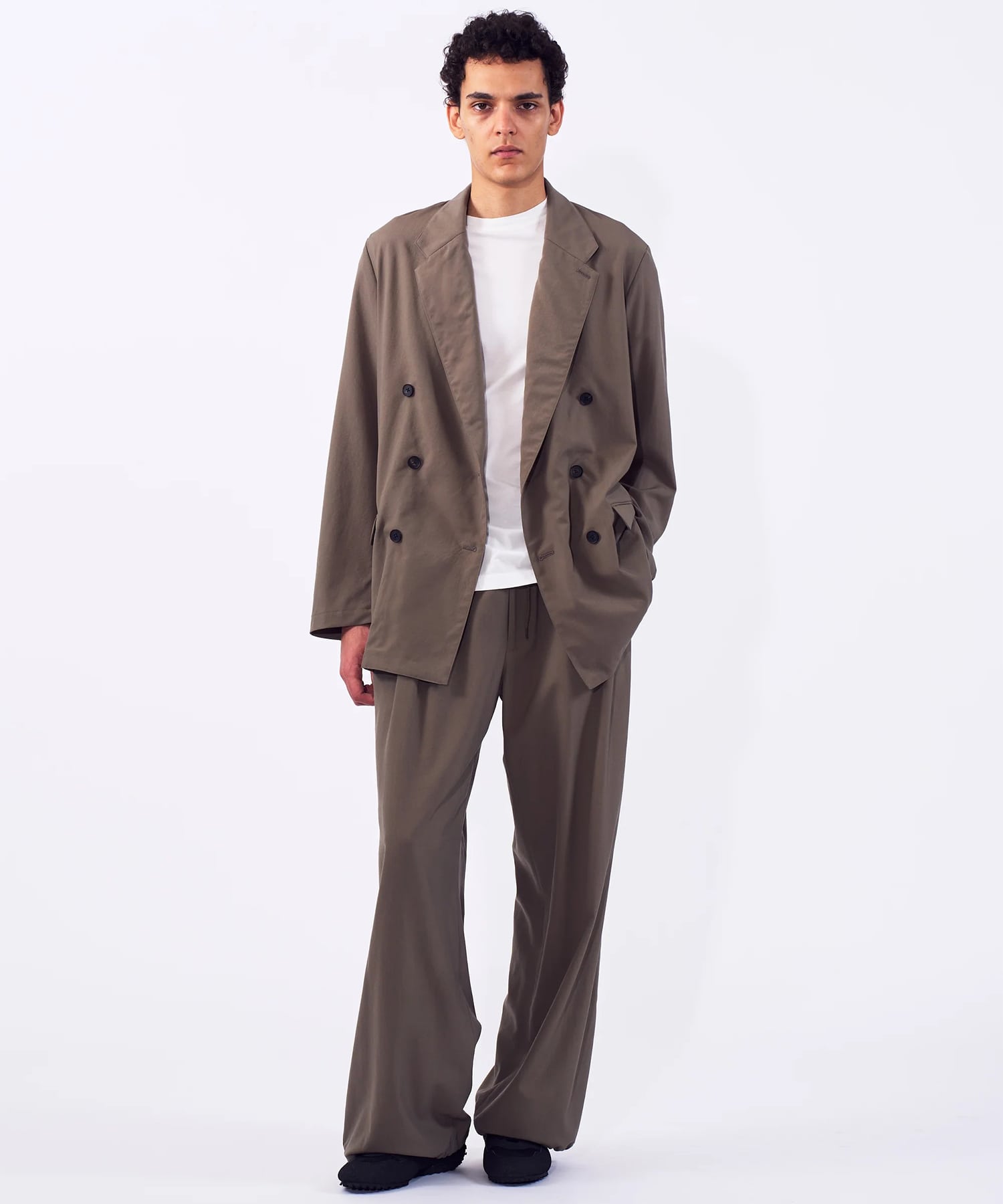 Wool Washer Tropical 2pleated Easy Trousers YOKE