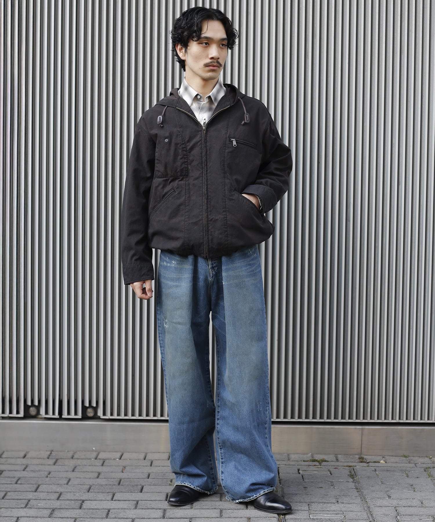 ナイロンオックス 製品染 Zip Hood Blouson COMME des GARCONS HOMME