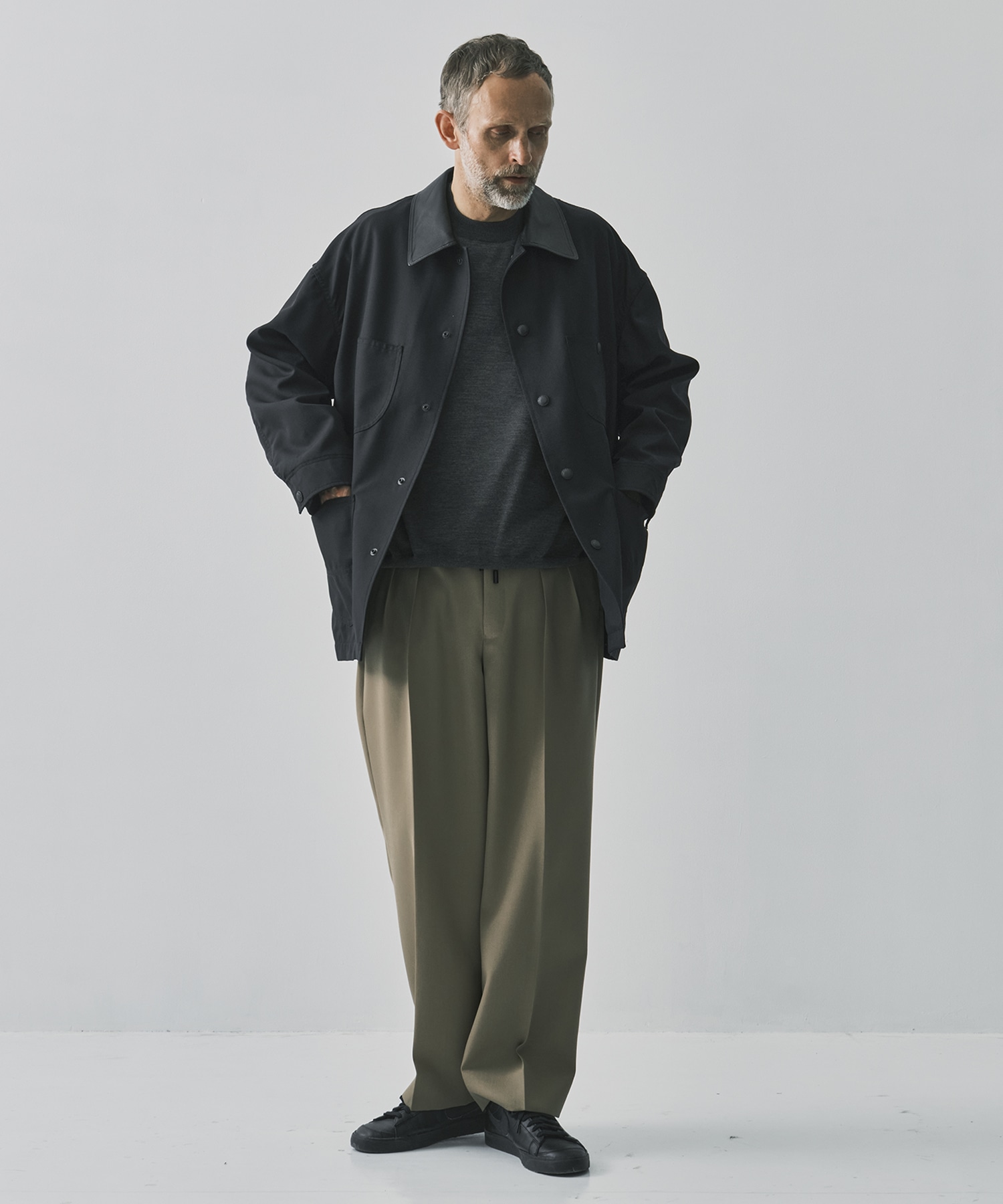 【コムデギャルソンオム】ウールポプリン×牛革 Coverall COMME des GARCONS HOMME