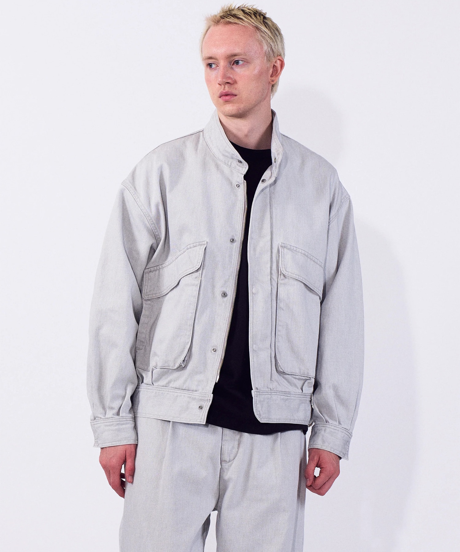 【ヨーク】Cotton Denim Stand Collar Blouson YOKE