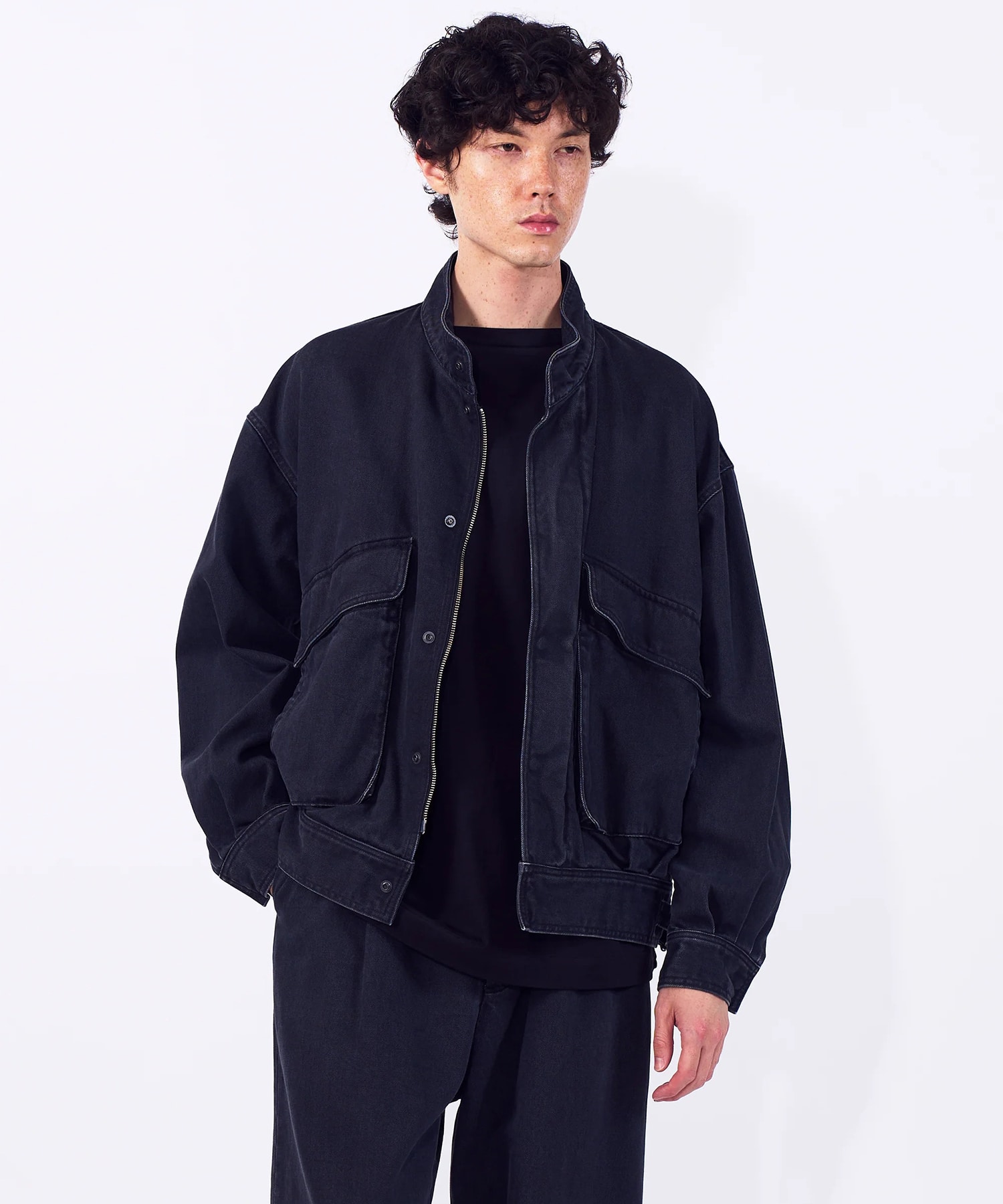 【ヨーク】Cotton Denim Stand Collar Blouson YOKE