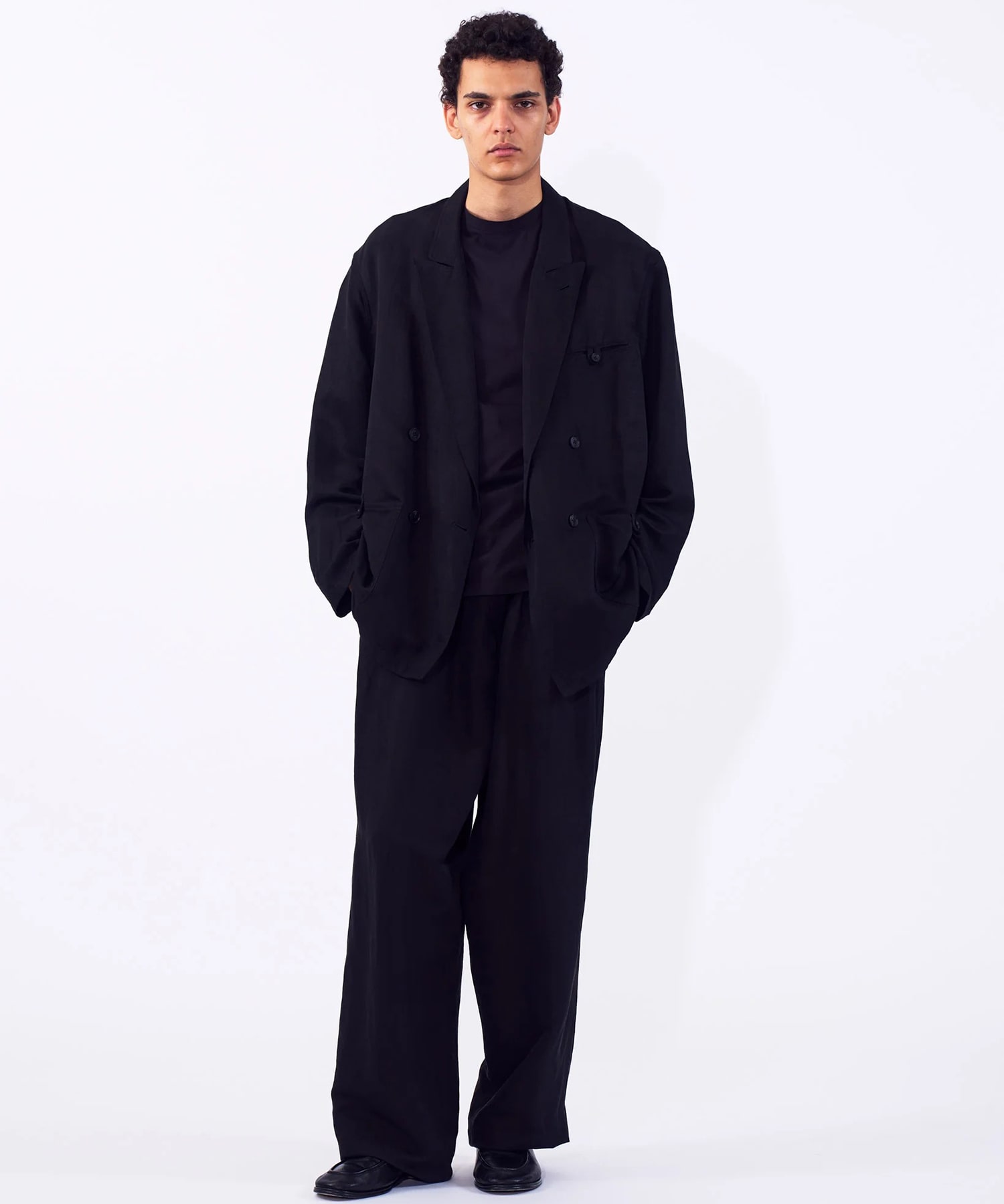 【ヨーク】Linen Silk Kersey Double Breasted Blezer YOKE