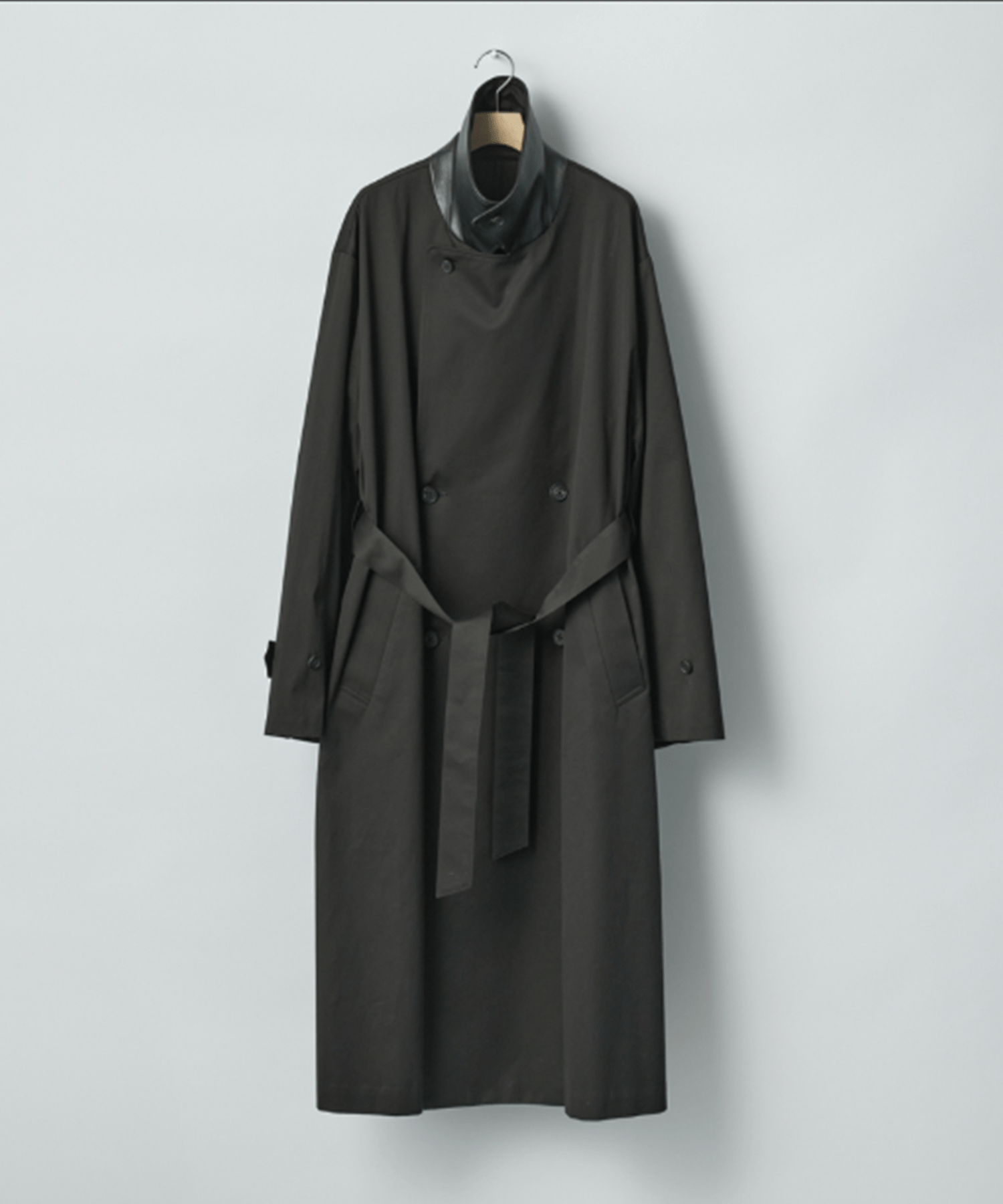 COTTON SATIN OVERSIZED DOUBLE BREASTED COAT ssstein