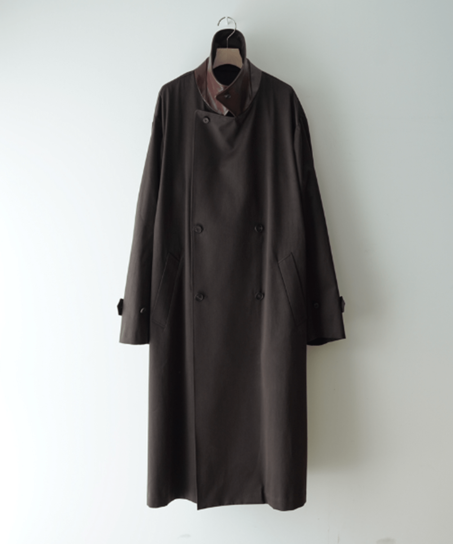 COTTON SATIN OVERSIZED DOUBLE BREASTED COAT ssstein