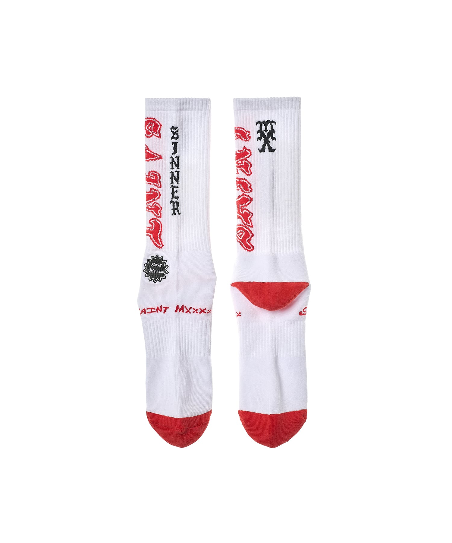 【セントマイケル】SM-MK8-0000-106/SOCKS/SAINT/WHITE+RED SAINT MXXXXXX
